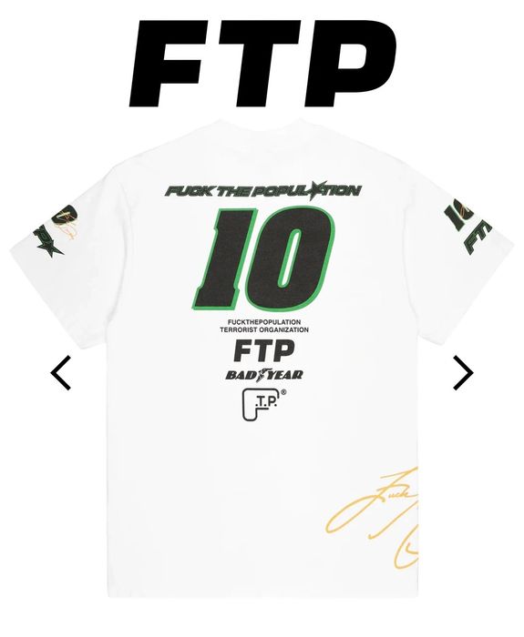 Fuck The Population FTP Pit Crew Tee White | Grailed