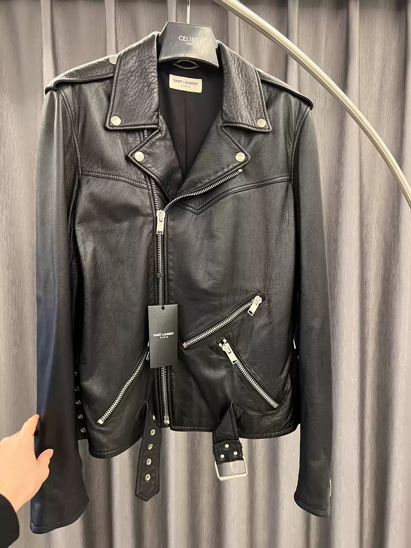 Saint Laurent Paris SLP Show style Triple zip strapped woven leather ...