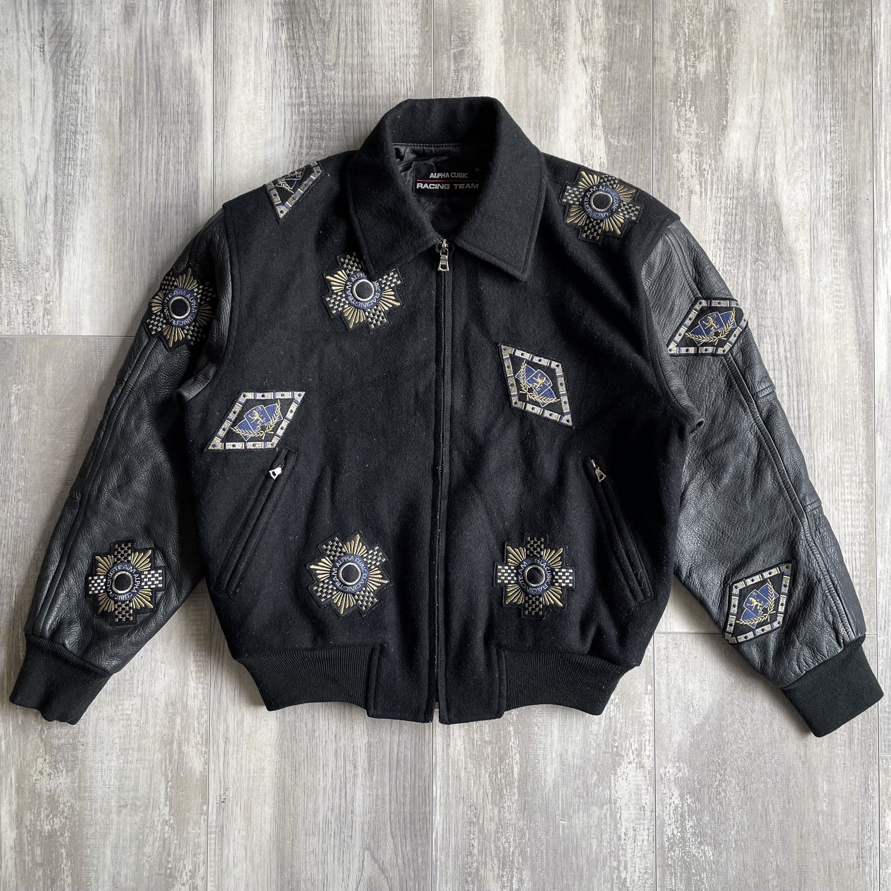 Japanese Brand × Vintage 1980 Alpha Cubic Racing Team Multi Patch Black ...