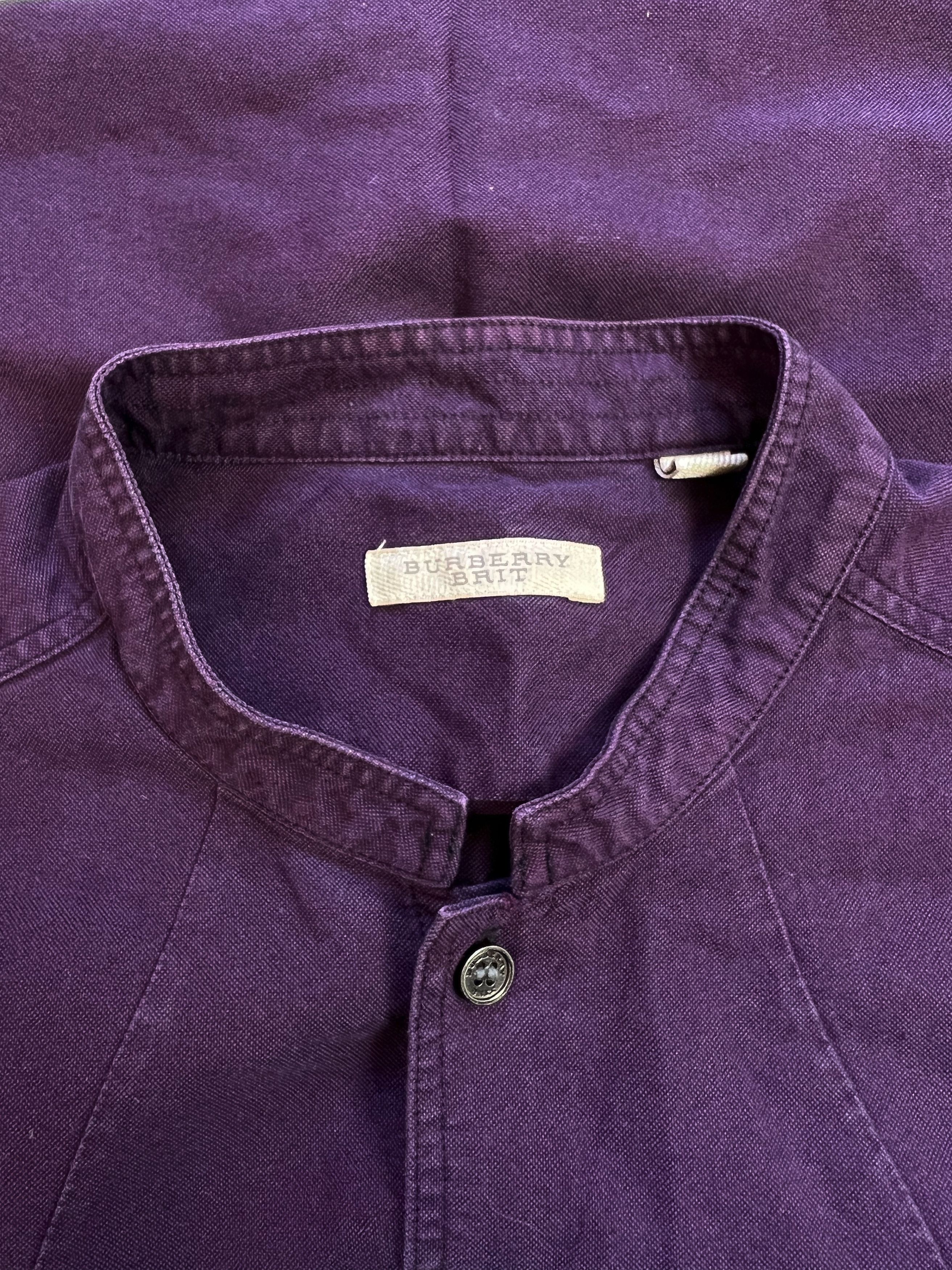 Burberry ⚡️QUICK SALE⚡️Burberry Brit Purple Shirt with Mao Collar Size US S / EU 44-46 / 1 - 3 Thumbnail