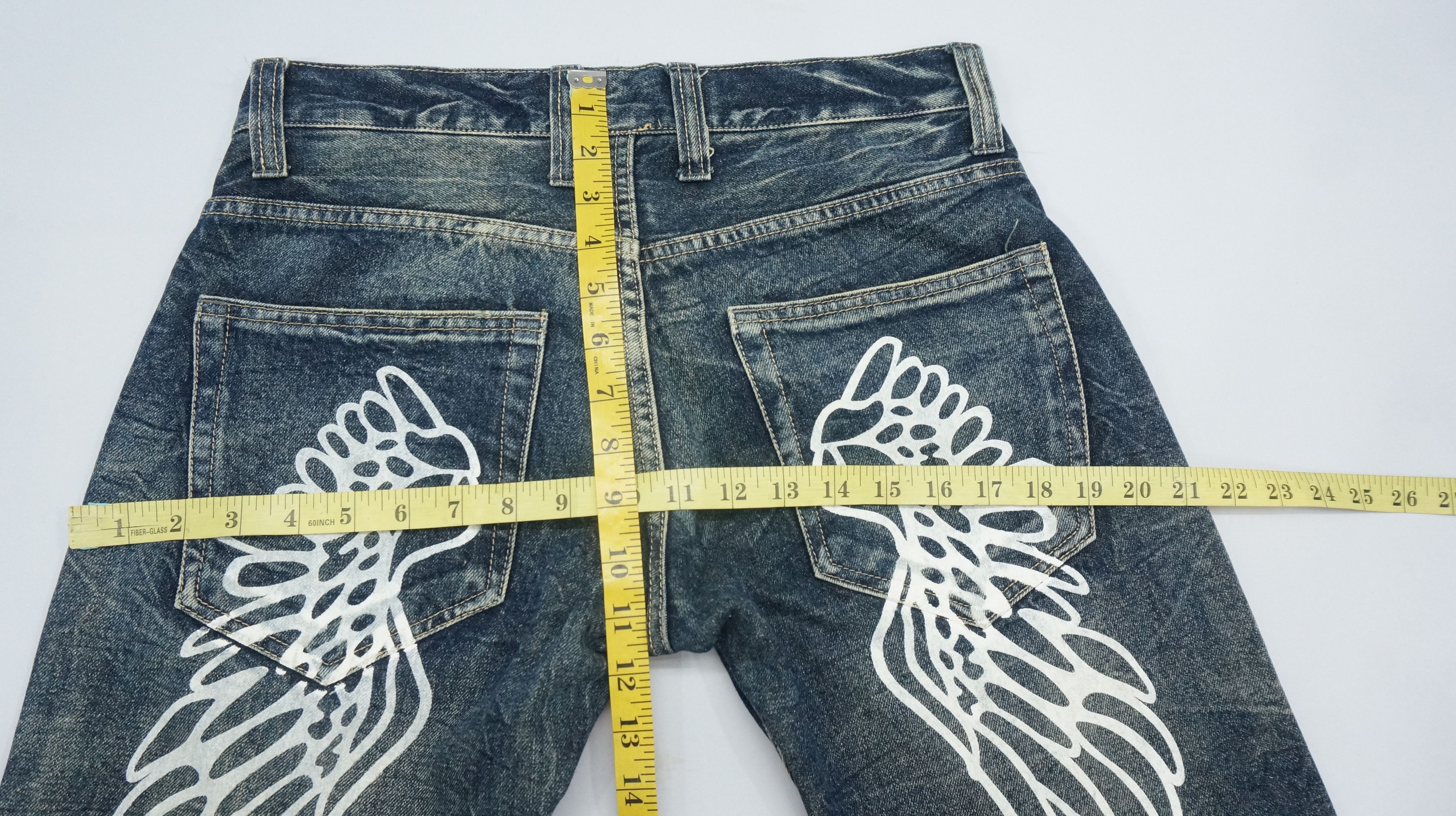 Hysteric Glamour VTG FLARE 🔥 JACK SERIKA Printed Wings Dark Blue Jeans Size US 30 / EU 46 - 18 Thumbnail
