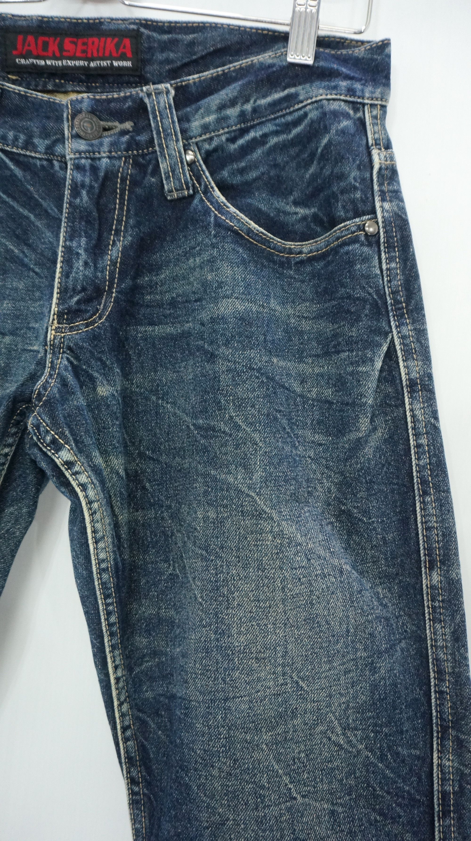 Hysteric Glamour VTG FLARE 🔥 JACK SERIKA Printed Wings Dark Blue Jeans Size US 30 / EU 46 - 9 Thumbnail