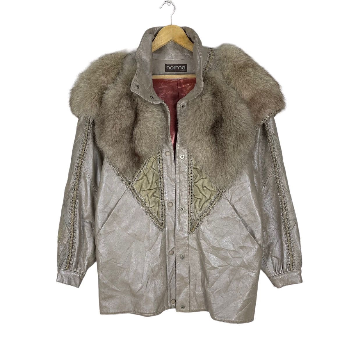 Vintage 🌟80s NORMA CANADA DETACHABLE FUR LEATHER JACKET Size S / US 4 / IT 40 - 2 Thumbnail