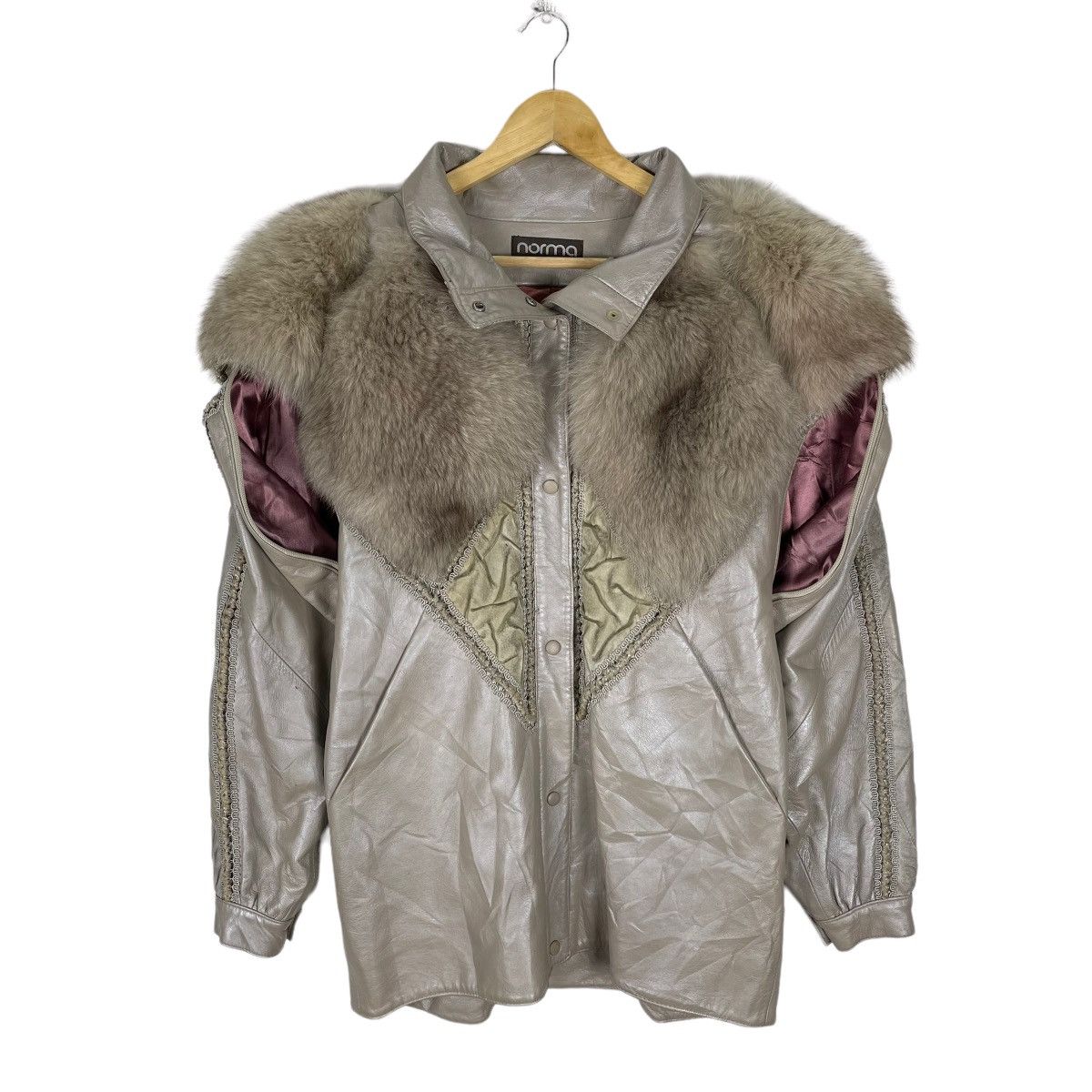 Vintage 🌟80s NORMA CANADA DETACHABLE FUR LEATHER JACKET Size S / US 4 / IT 40 - 11 Thumbnail