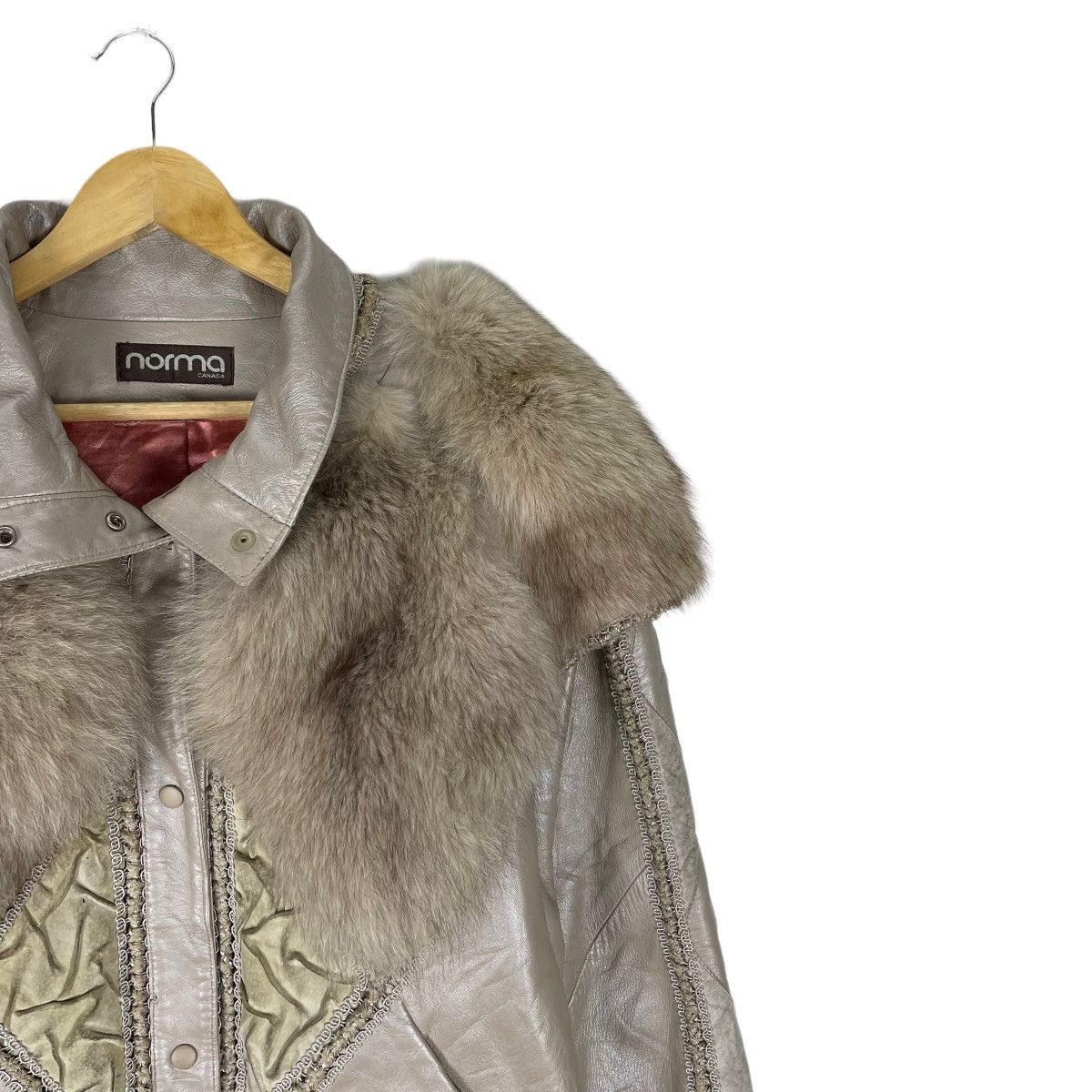 Vintage 🌟80s NORMA CANADA DETACHABLE FUR LEATHER JACKET Size S / US 4 / IT 40 - 4 Thumbnail