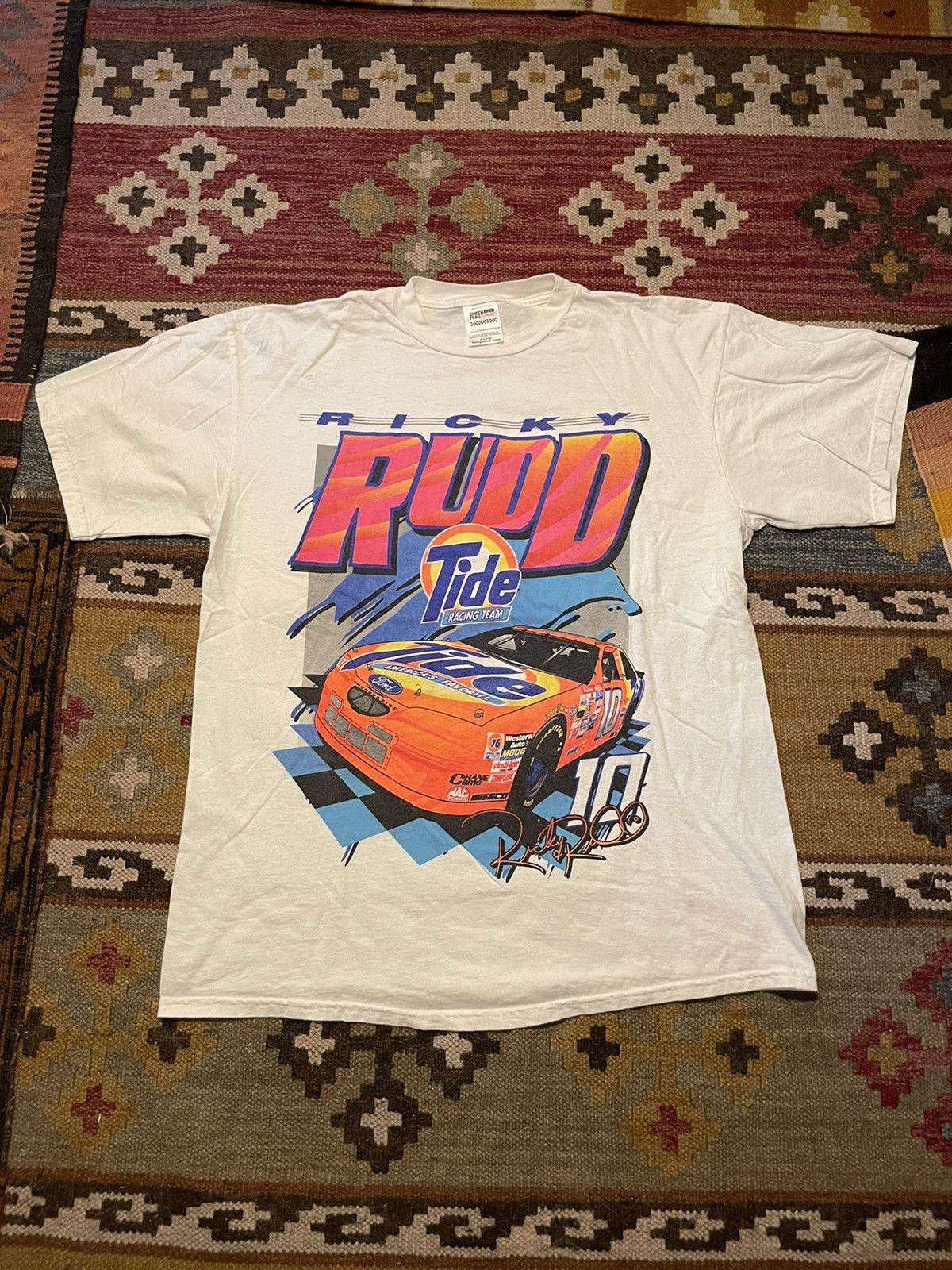 Hype × NASCAR × Vintage Vintage 90s Ricky Rudd tide racing graphic tee ...