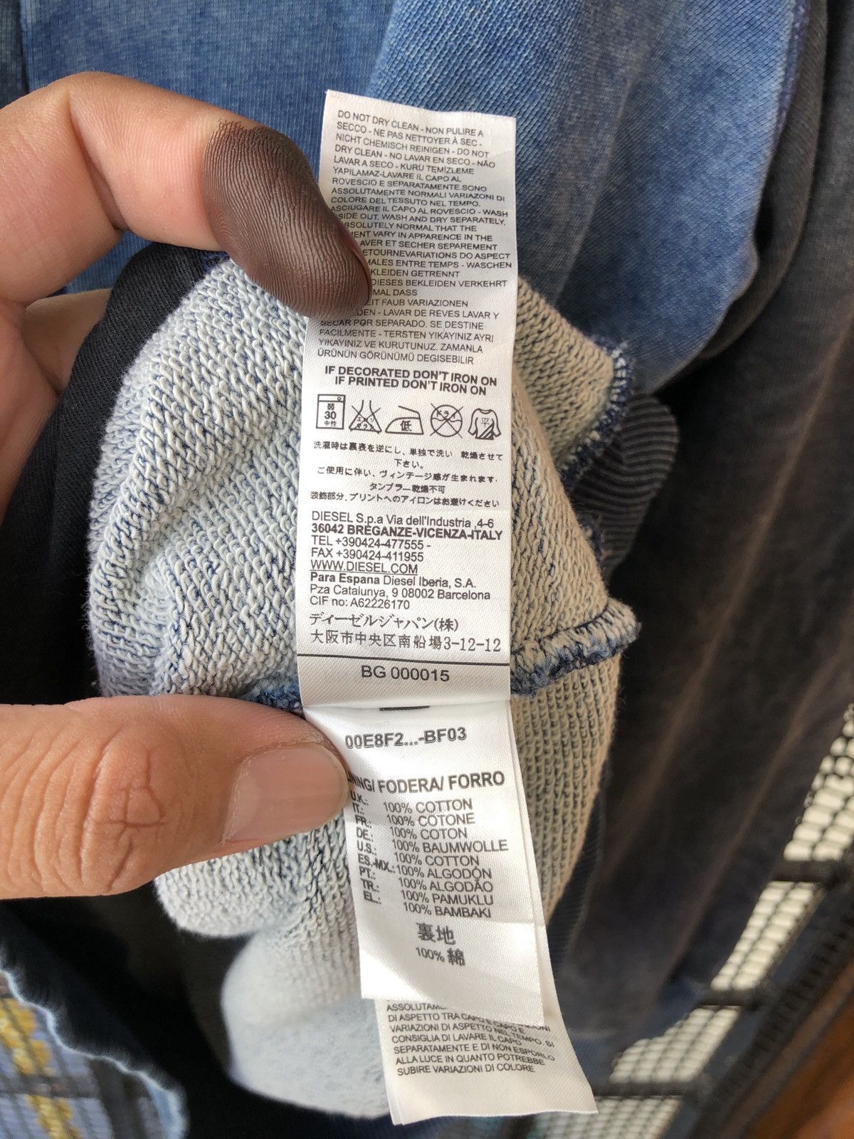 Diesel DIESEL PATCHWORK INDIGO WASHED SWEATSHIRT Size US L / EU 52-54 / 3 - 8 Thumbnail