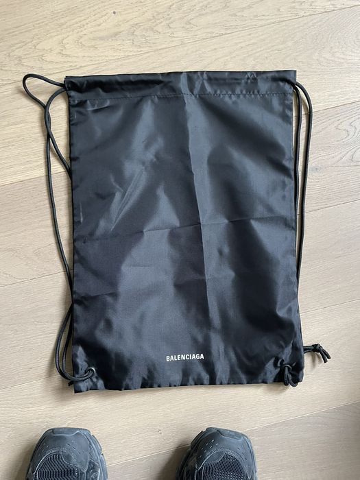 Balenciaga Black Dust Bag Drawstring Backpack