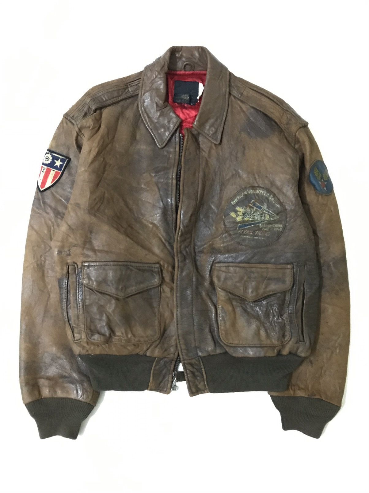 Vintage AVIREX LIMITED ‘The Flying Tigers’ Leather Bomber Jacket | Grailed