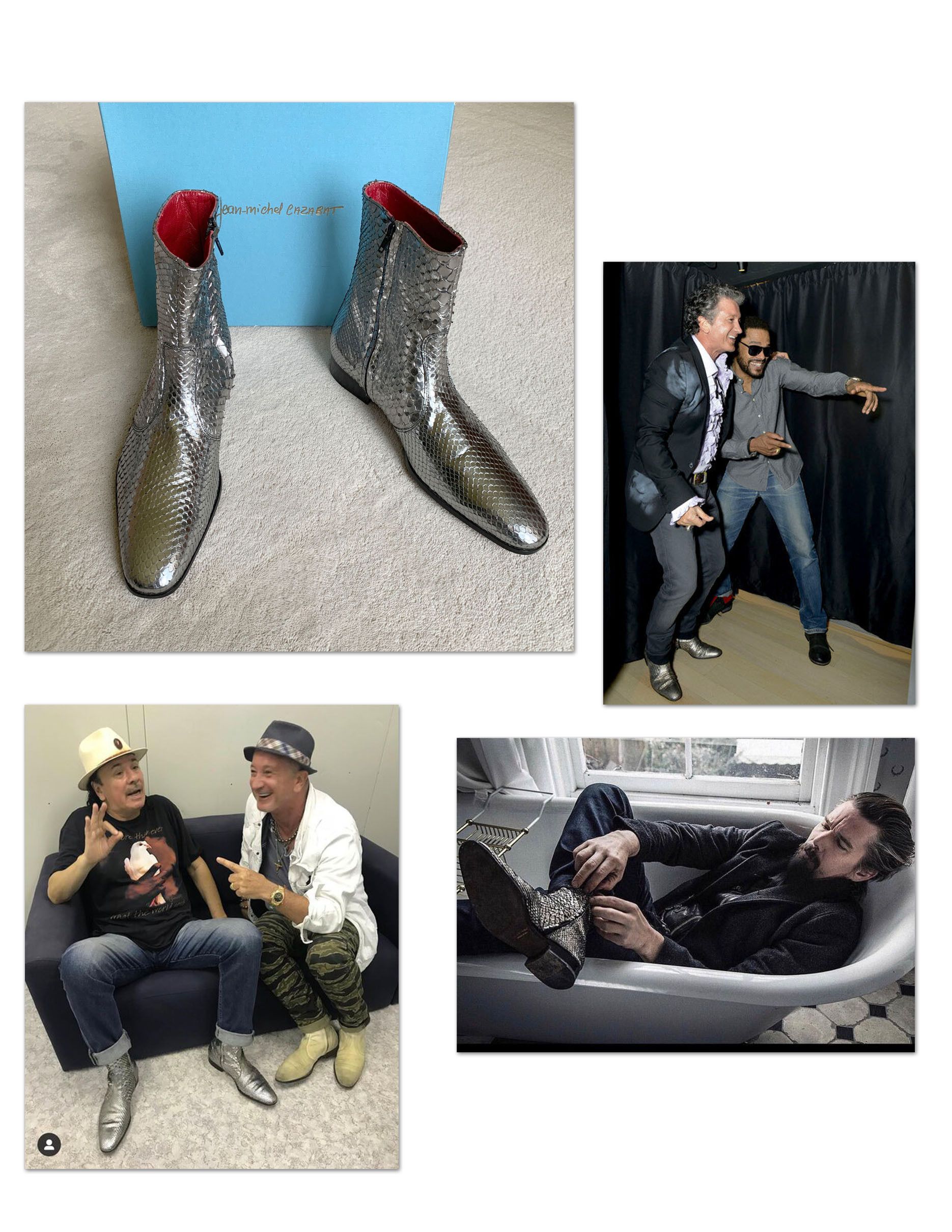 CAZABAT Ultra Rare CAZABAT 'BOWIE' Silver Python ANKLE BOOTS 41 EUR Size US 8 / EU 41 - 2 Thumbnail