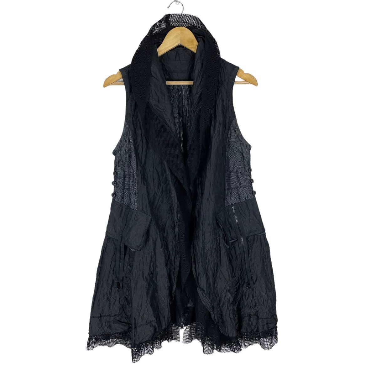 If Six Was Nine ☀️EIKO KONDO BONDAGE MESH GOTHIC PUNK SLEEVELESS JACKET Size S / US 4 / IT 40 - 3 Thumbnail