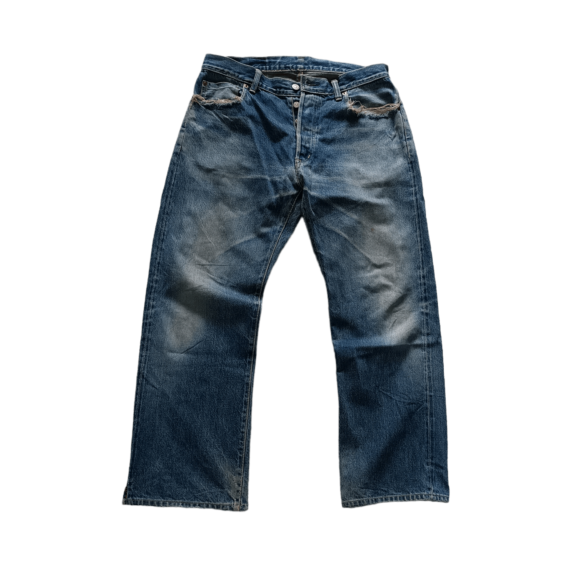 Vintage Blue Blue By HR MARKET Distressed Selvedge Denim