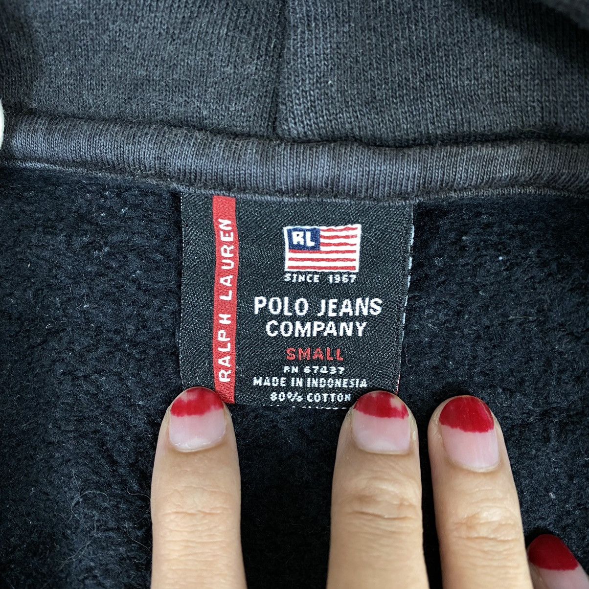 Polo Ralph Lauren Vtg POLO JEANS Co. RL 67 Brand Print Design Oversize Hoodie Size US S / EU 44-46 / 1 - 6 Thumbnail