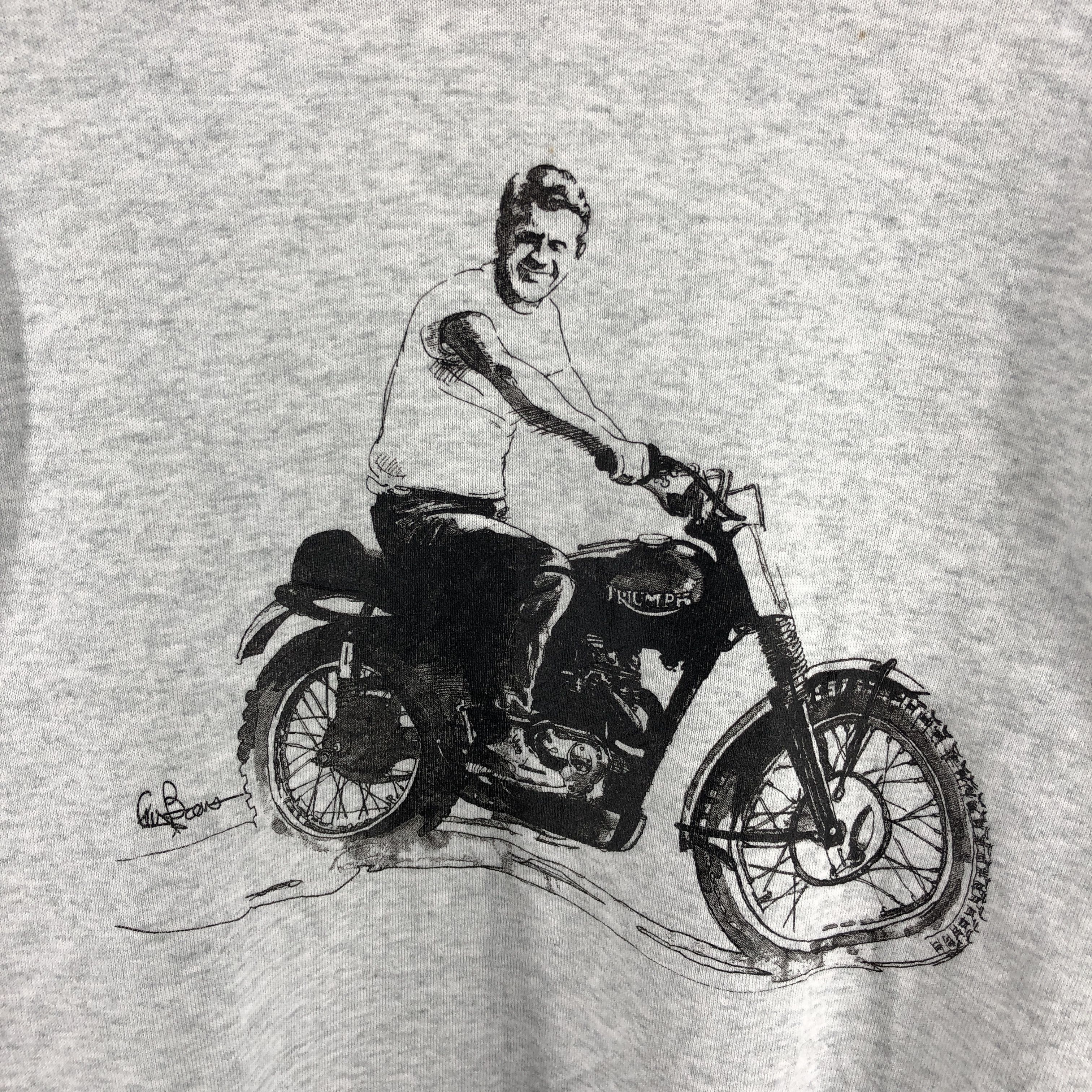 Fruit Of The Loom 90s Vintage LINDBERGH TRIUMPH Norton Sweatshirt #0190/B Size US M / EU 48-50 / 2 - 2 Thumbnail