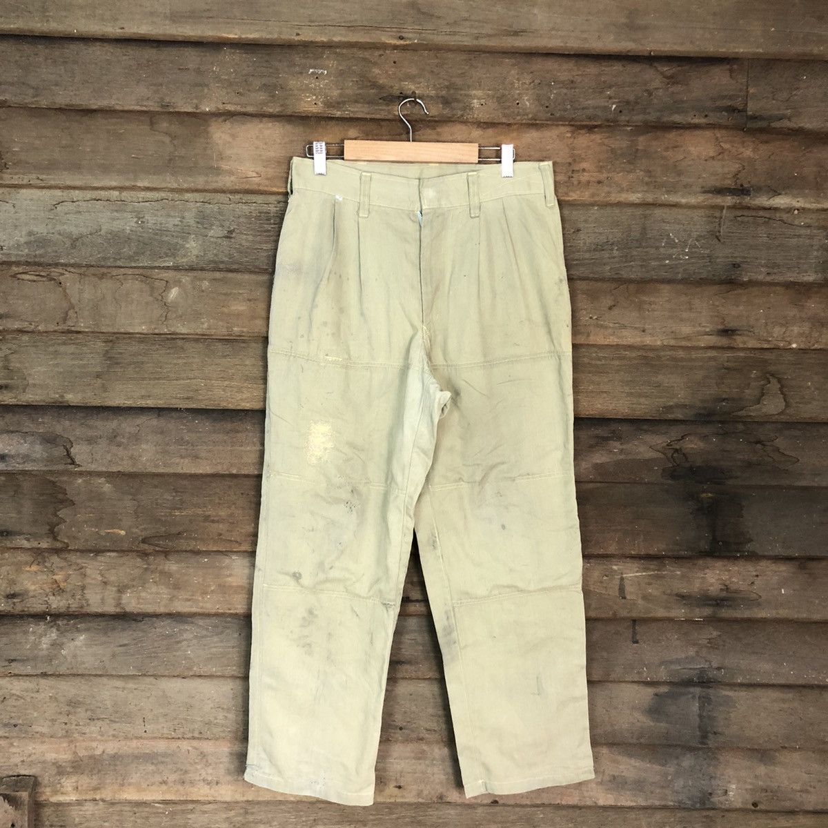 Japanese Brand Japanese Light Green Faded stain workwear Pants #0566 Size US 30 / EU 46 - 1 Thumbnail