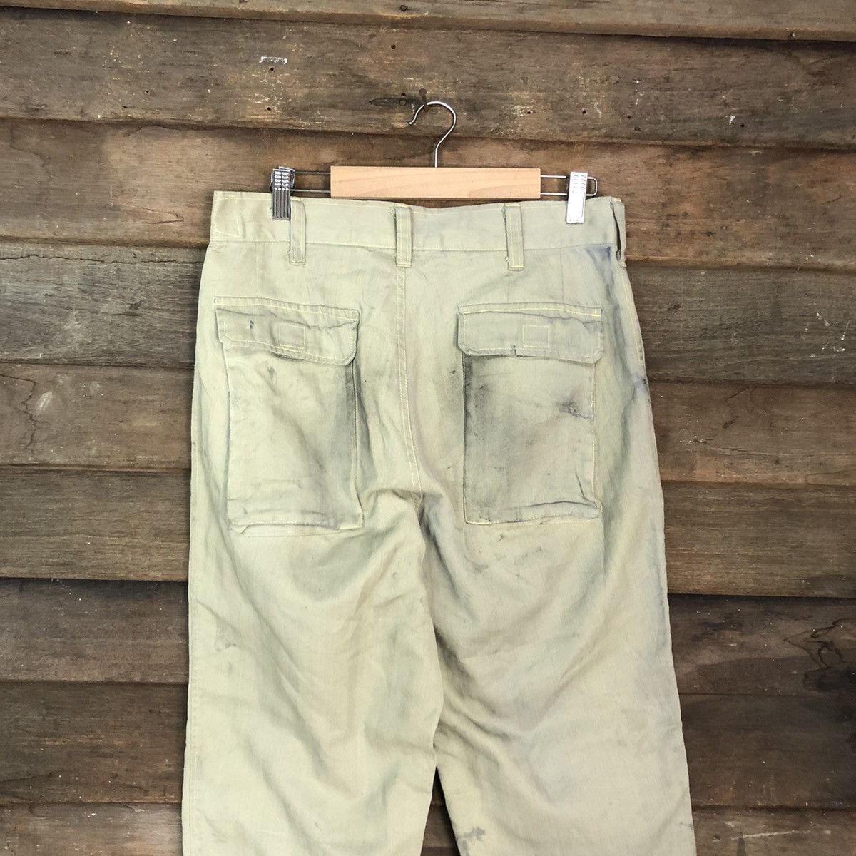 Japanese Brand Japanese Light Green Faded stain workwear Pants #0566 Size US 30 / EU 46 - 7 Thumbnail