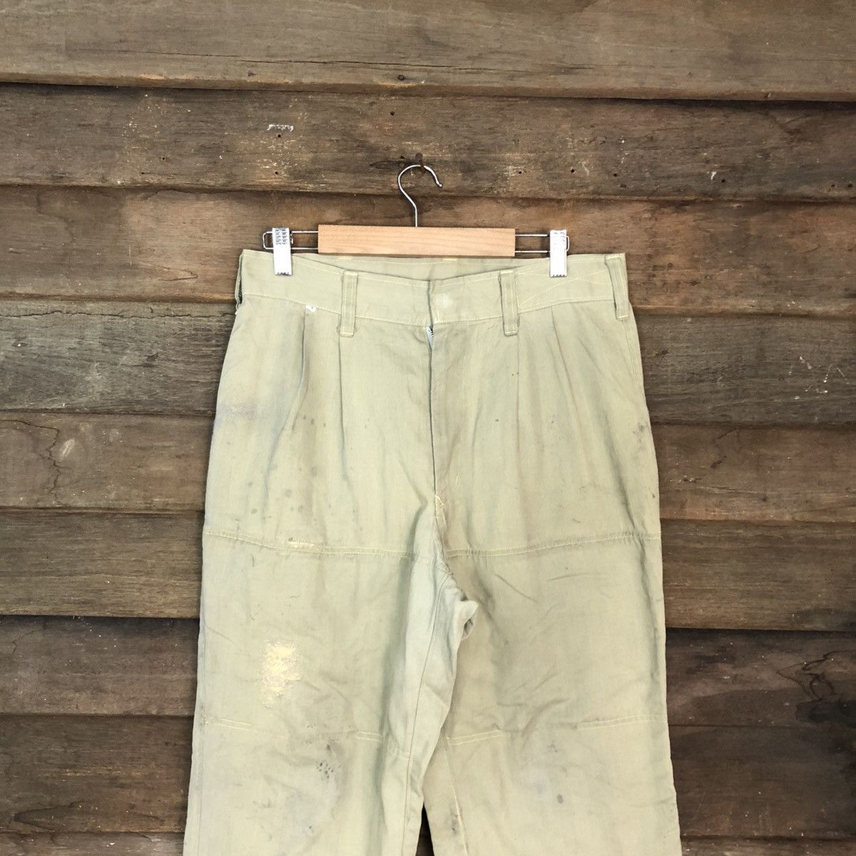 Japanese Brand Japanese Light Green Faded stain workwear Pants #0566 Size US 30 / EU 46 - 2 Thumbnail