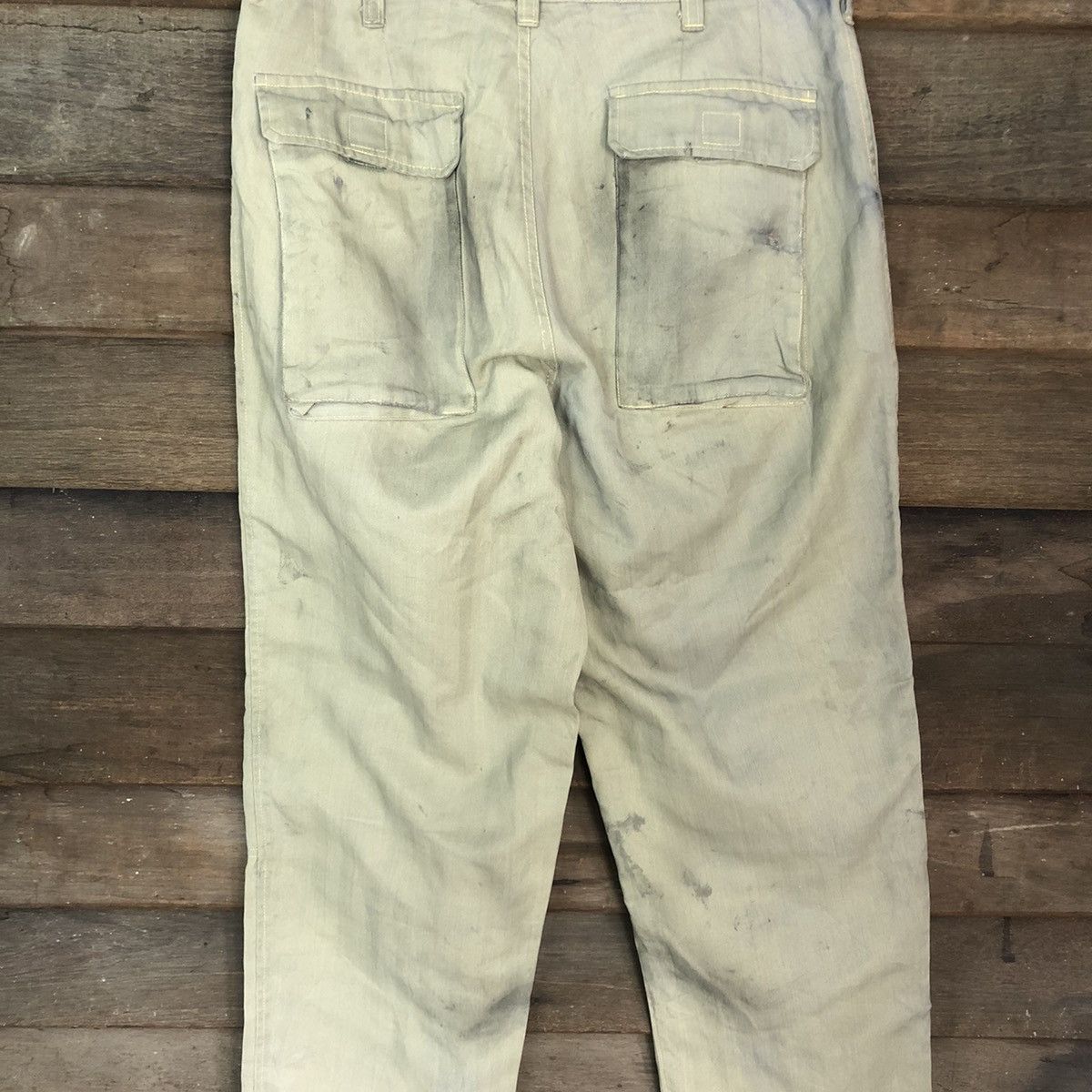 Japanese Brand Japanese Light Green Faded stain workwear Pants #0566 Size US 30 / EU 46 - 9 Thumbnail