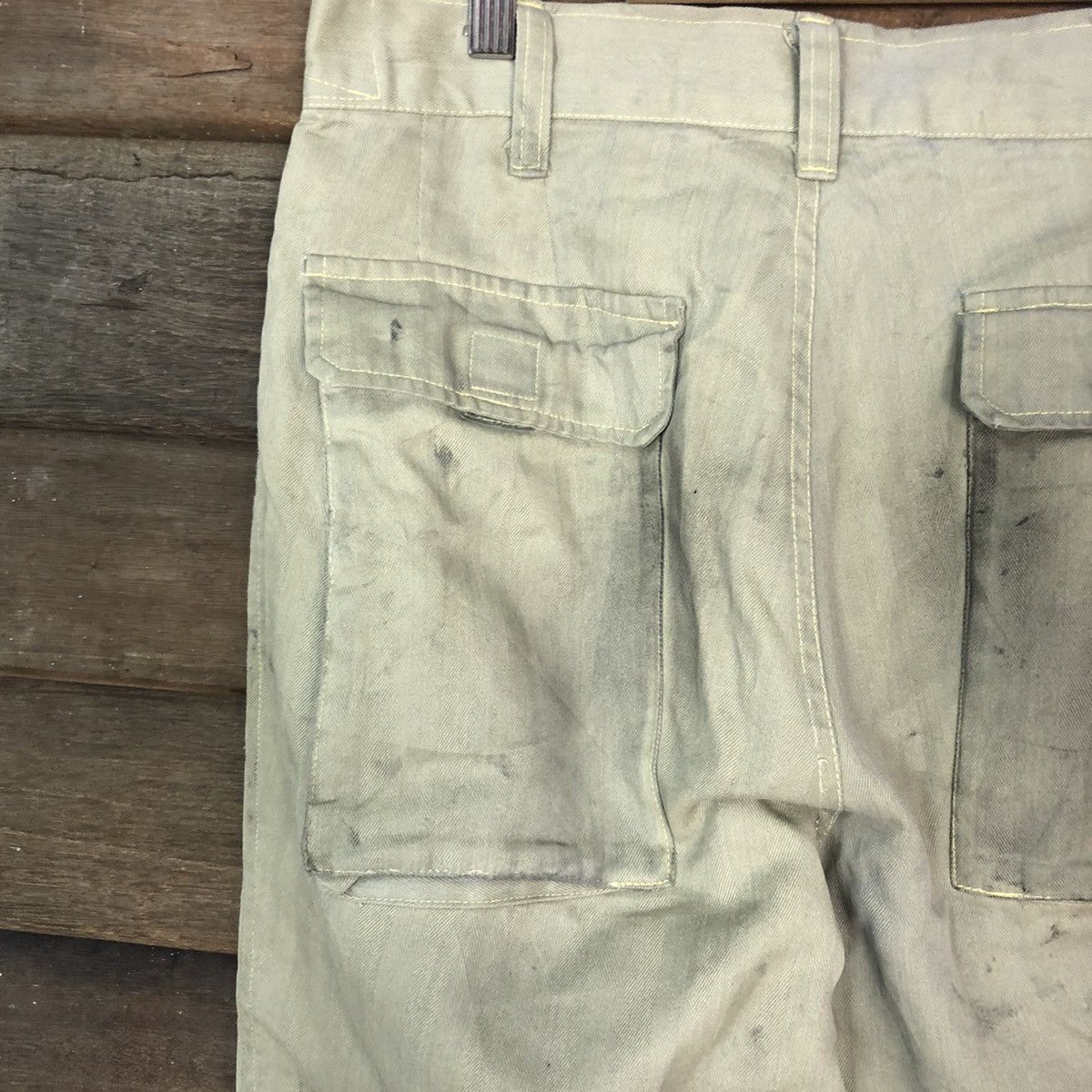 Japanese Brand Japanese Light Green Faded stain workwear Pants #0566 Size US 30 / EU 46 - 11 Thumbnail
