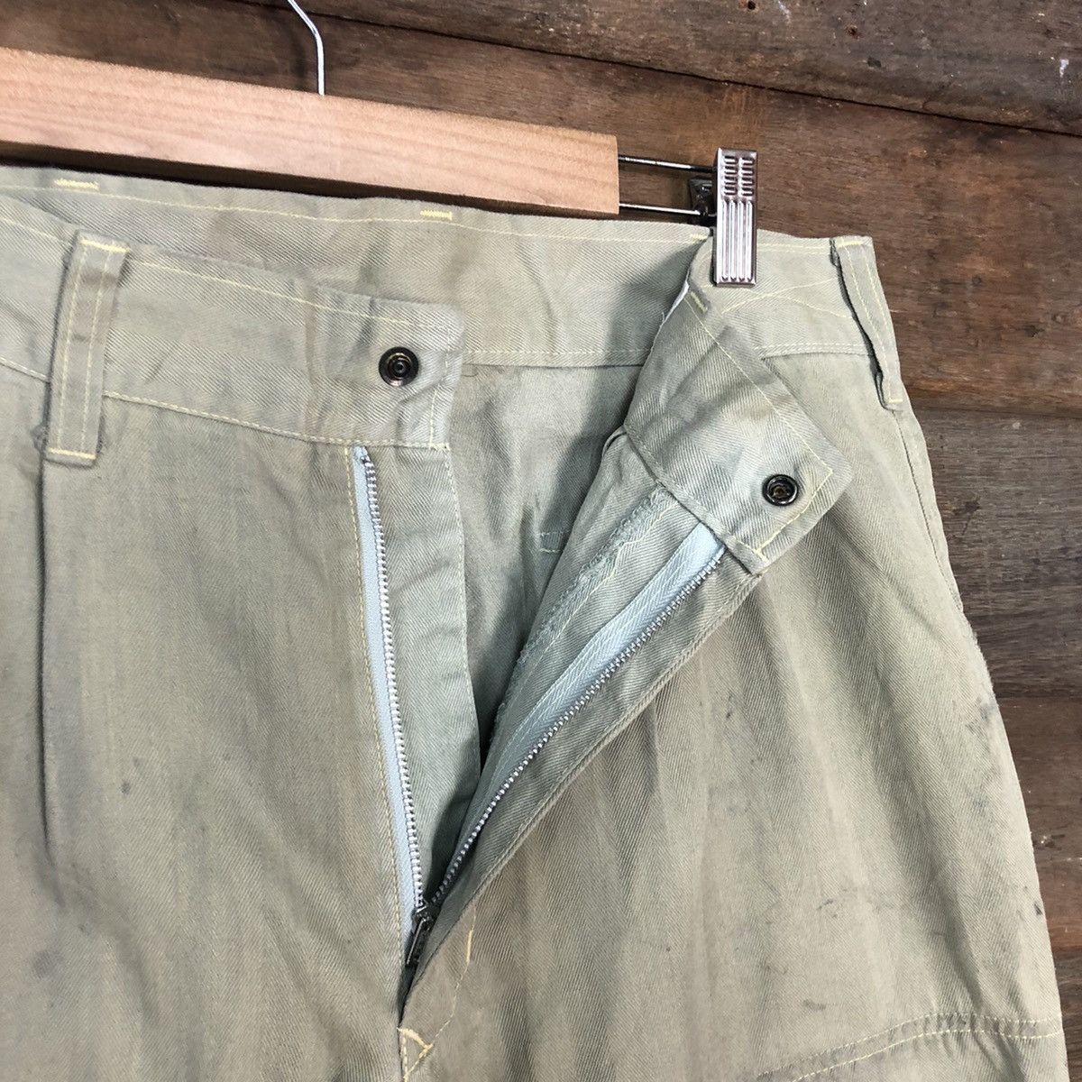 Japanese Brand Japanese Light Green Faded stain workwear Pants #0566 Size US 30 / EU 46 - 5 Thumbnail