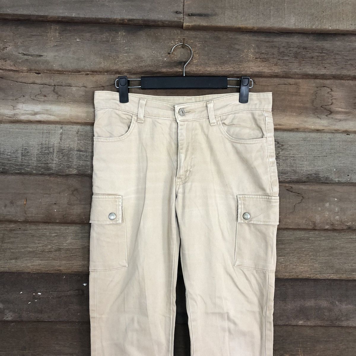 Japanese Brand BOOTCUT 💥 VINTAGE Dear Heart Faded Flared Cargo Pants #0565 Size US 29 - 2 Thumbnail