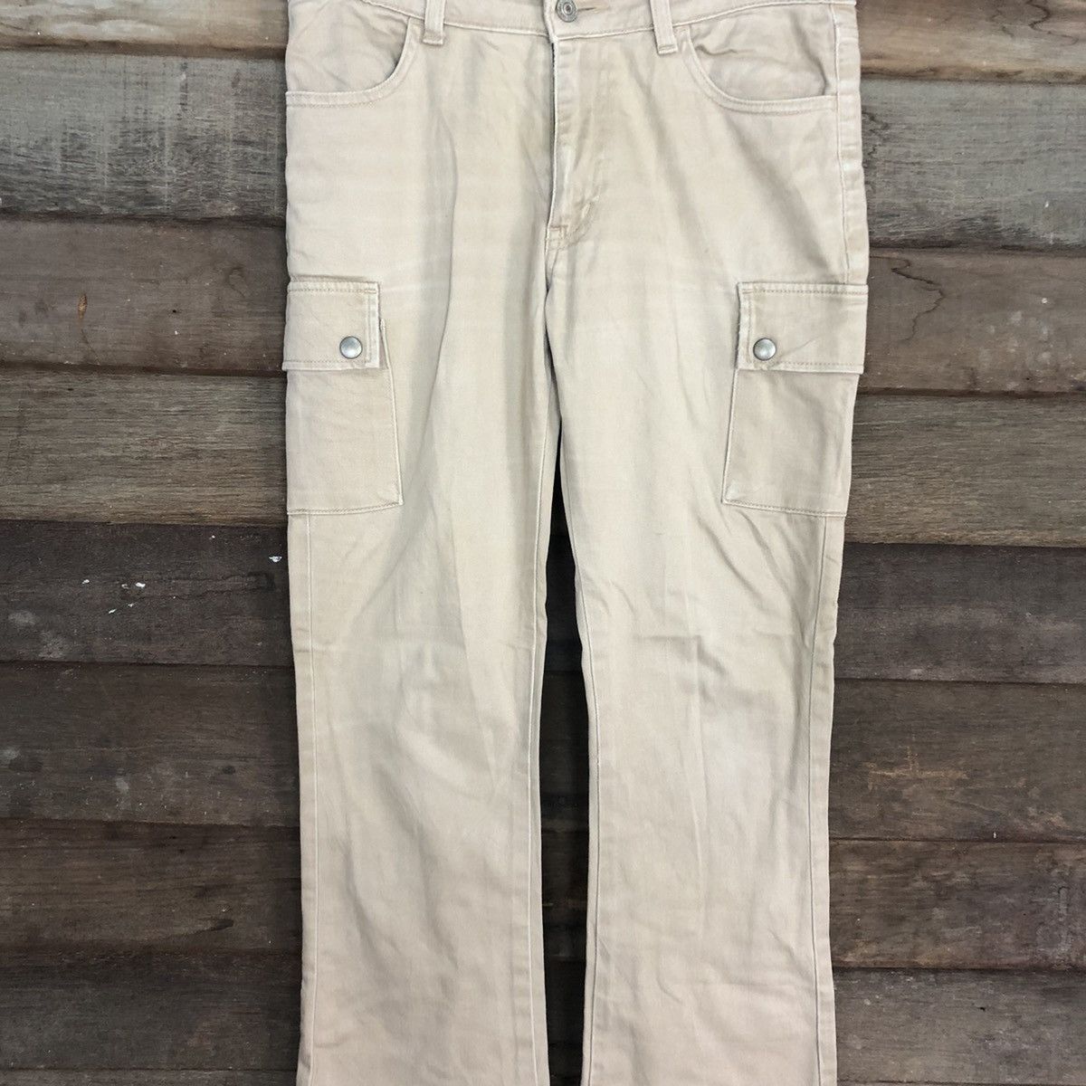 Japanese Brand BOOTCUT 💥 VINTAGE Dear Heart Faded Flared Cargo Pants #0565 Size US 29 - 4 Thumbnail