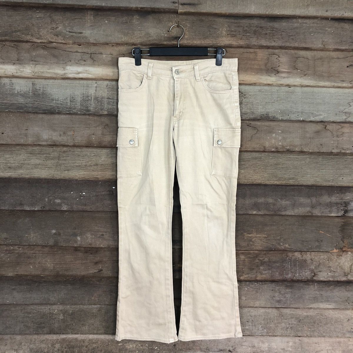 Japanese Brand BOOTCUT 💥 VINTAGE Dear Heart Faded Flared Cargo Pants #0565 Size US 29 - 1 Thumbnail