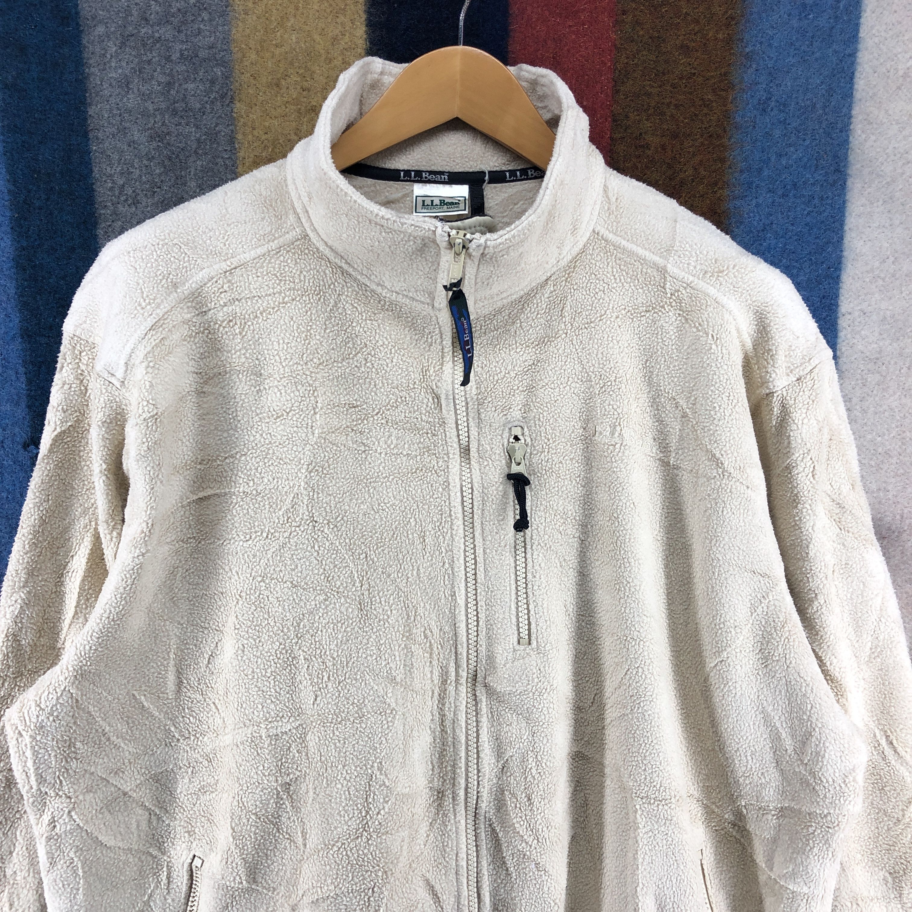 L.L. Bean Vintage L.L BEAN Beige Zipper Fleece #043/C Size US XL / EU 56 / 4 - 2 Thumbnail