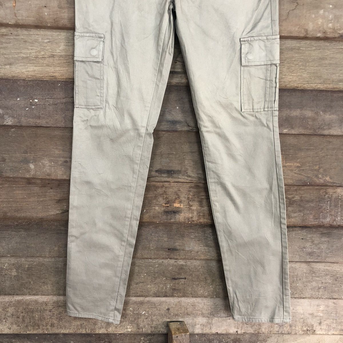 Japanese Brand GU Japan Grey Skinny Cargo Pants #0563 Size US 30 / EU 46 - 3 Thumbnail
