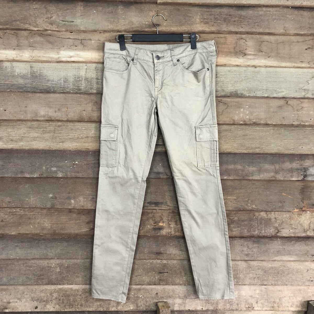 Japanese Brand GU Japan Grey Skinny Cargo Pants #0563 Size US 30 / EU 46 - 1 Thumbnail