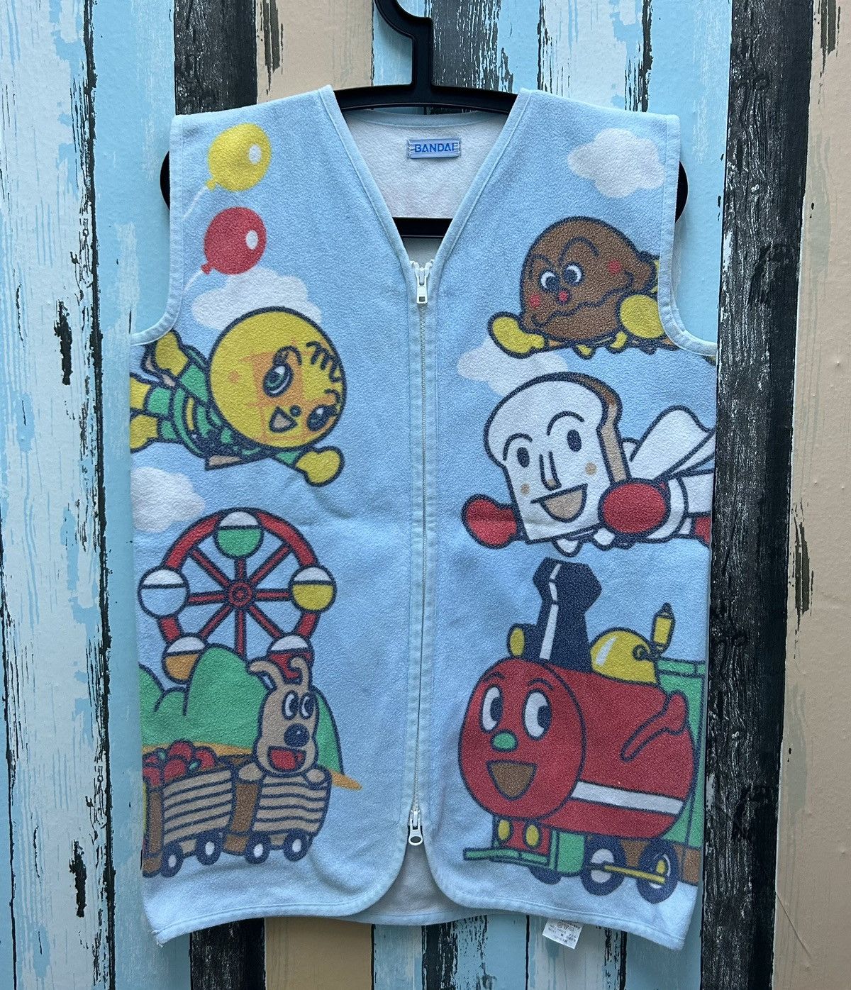 Vintage Anime Bandai Anpanman Fleece Vest SleeveLess