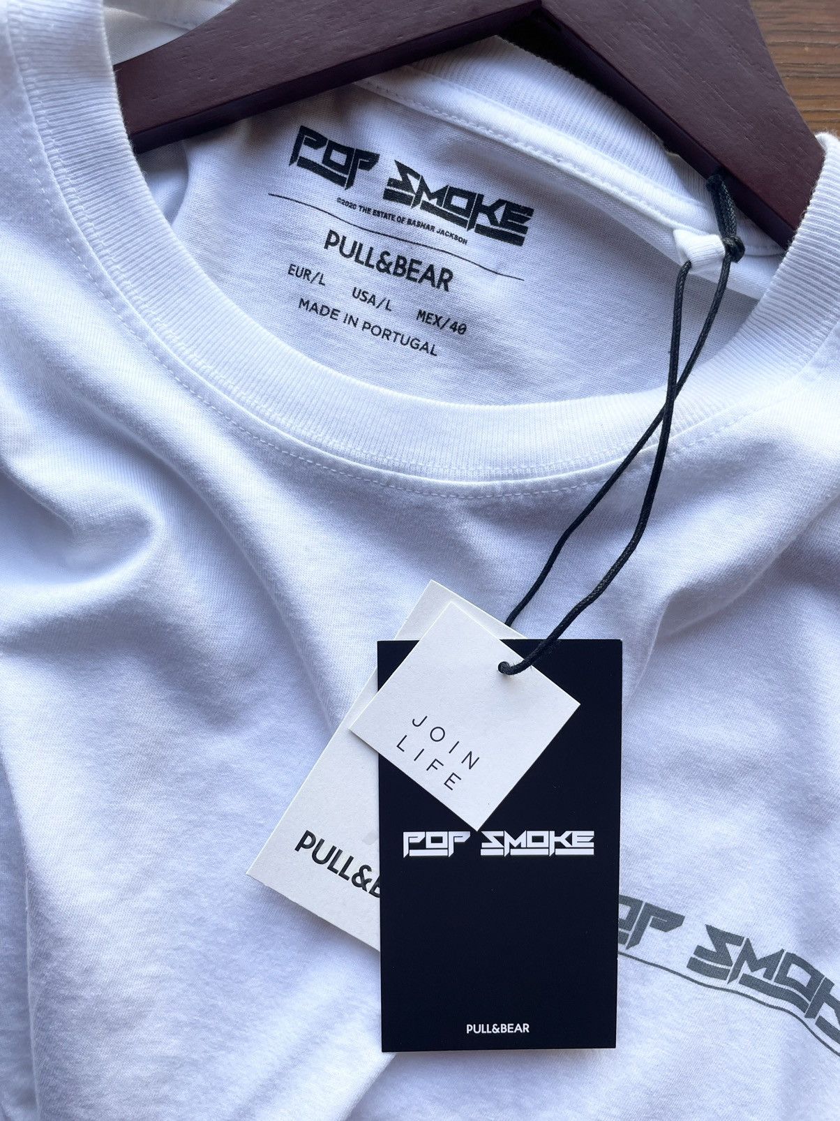 Pull & Bear Pull & Bear X Pop Smoke chrome rose logo T-shirt Size US L / EU 52-54 / 3 - 5 Thumbnail