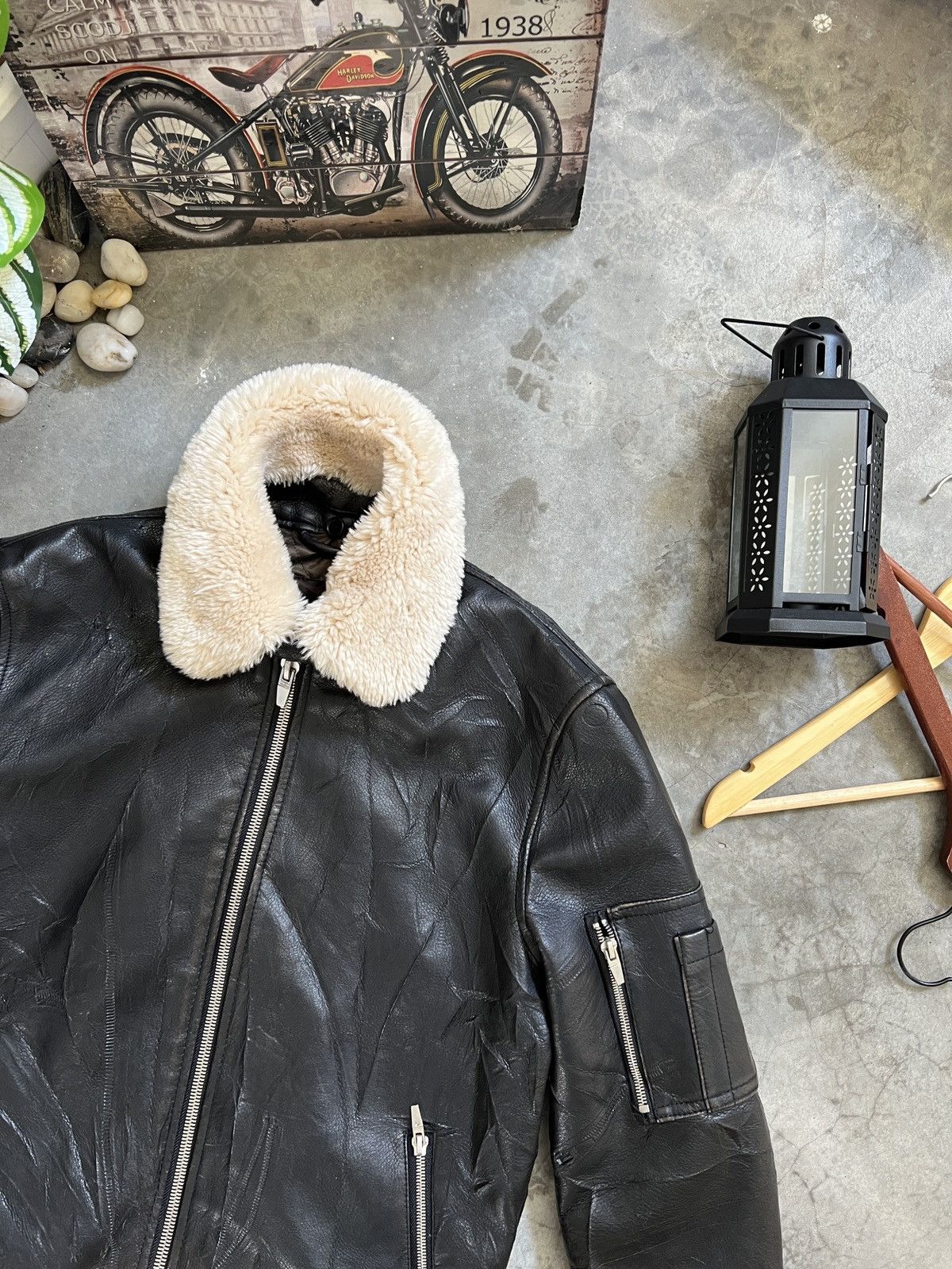 Other Steals 🖤 Zara Man Faux Fur Black Bomber Leather Jacket Size US M / EU 48-50 / 2 - 13 Thumbnail