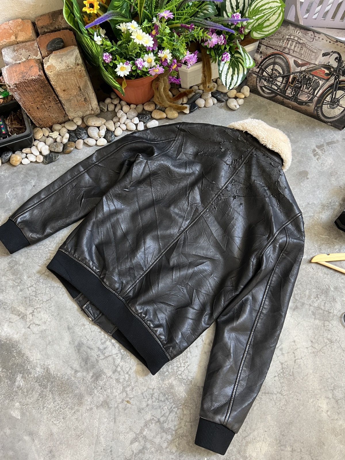 Other Steals 🖤 Zara Man Faux Fur Black Bomber Leather Jacket Size US M / EU 48-50 / 2 - 8 Thumbnail