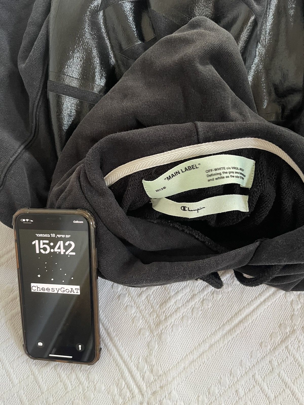 Champion × Off-White Off white champion hoodie Size US L / EU 52-54 / 3 - 9 Thumbnail