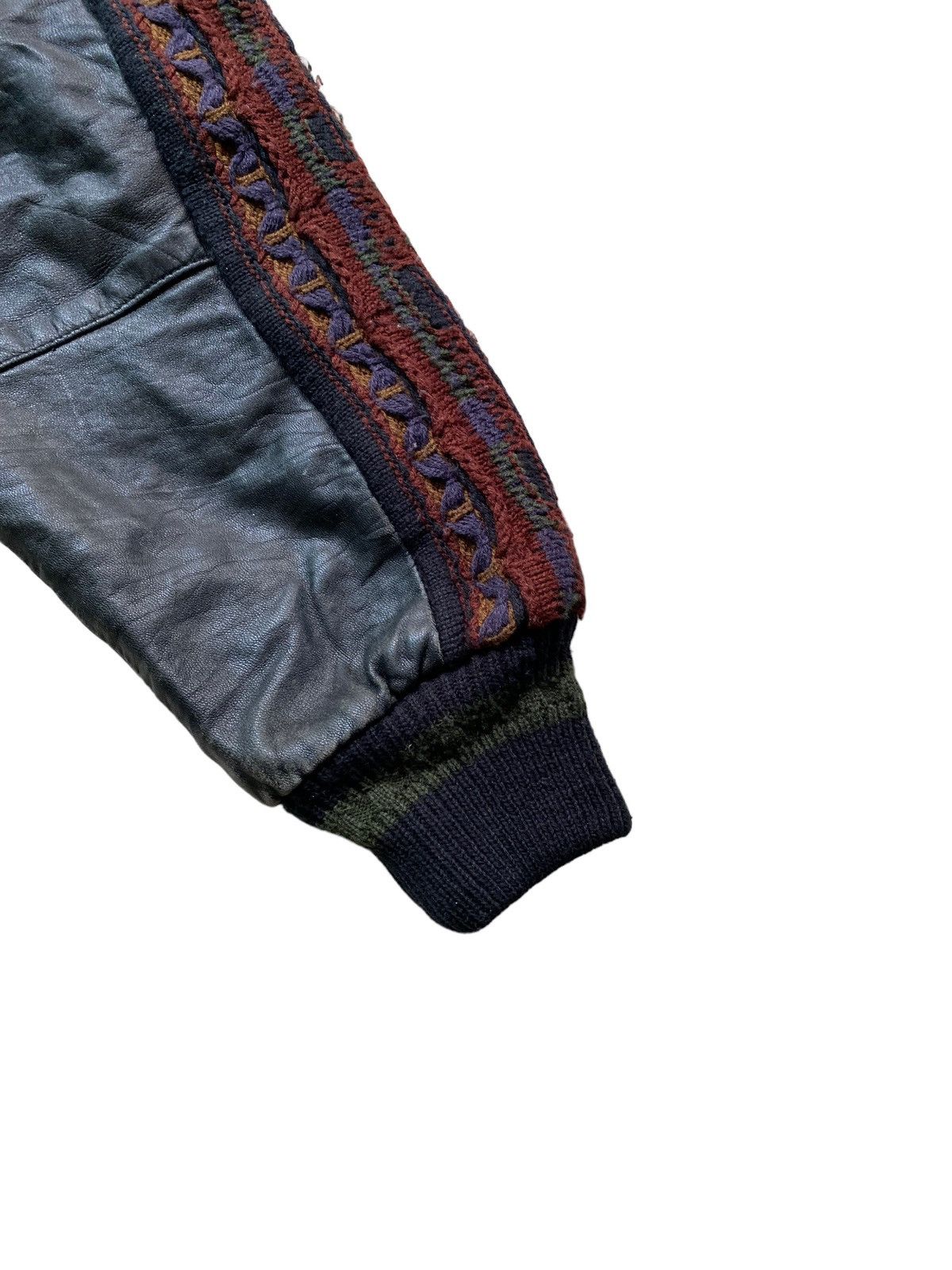 Coogi × Designer × Leather SAXONY Coogi design leather Colorful Sweater Kintwear 90's Size US L / EU 52-54 / 3 - 10 Thumbnail