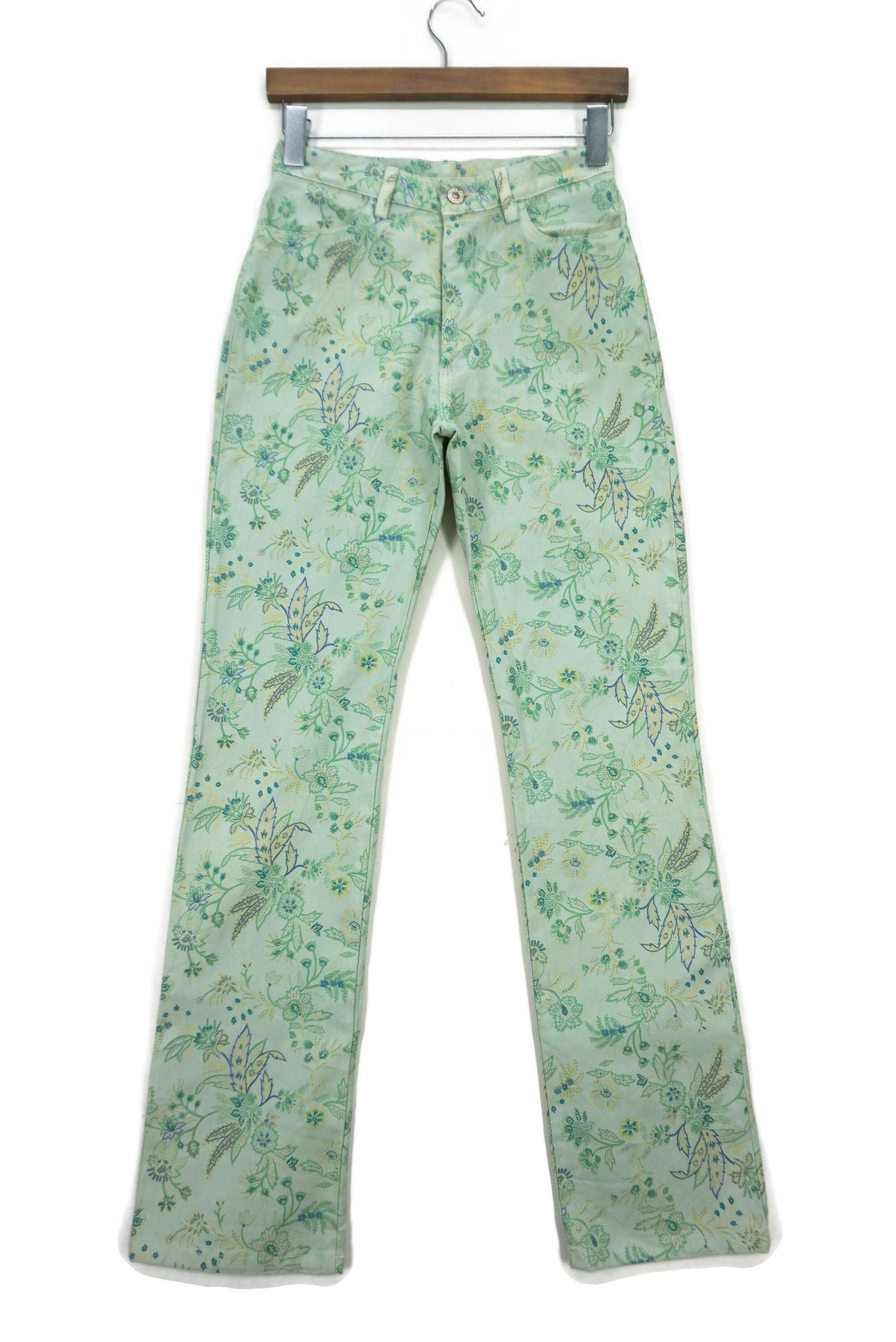 image of Rodeo x Workers Et Boite By Blueway Floral Straight Leg Pants Japan Made in Green, Women's (Size 26