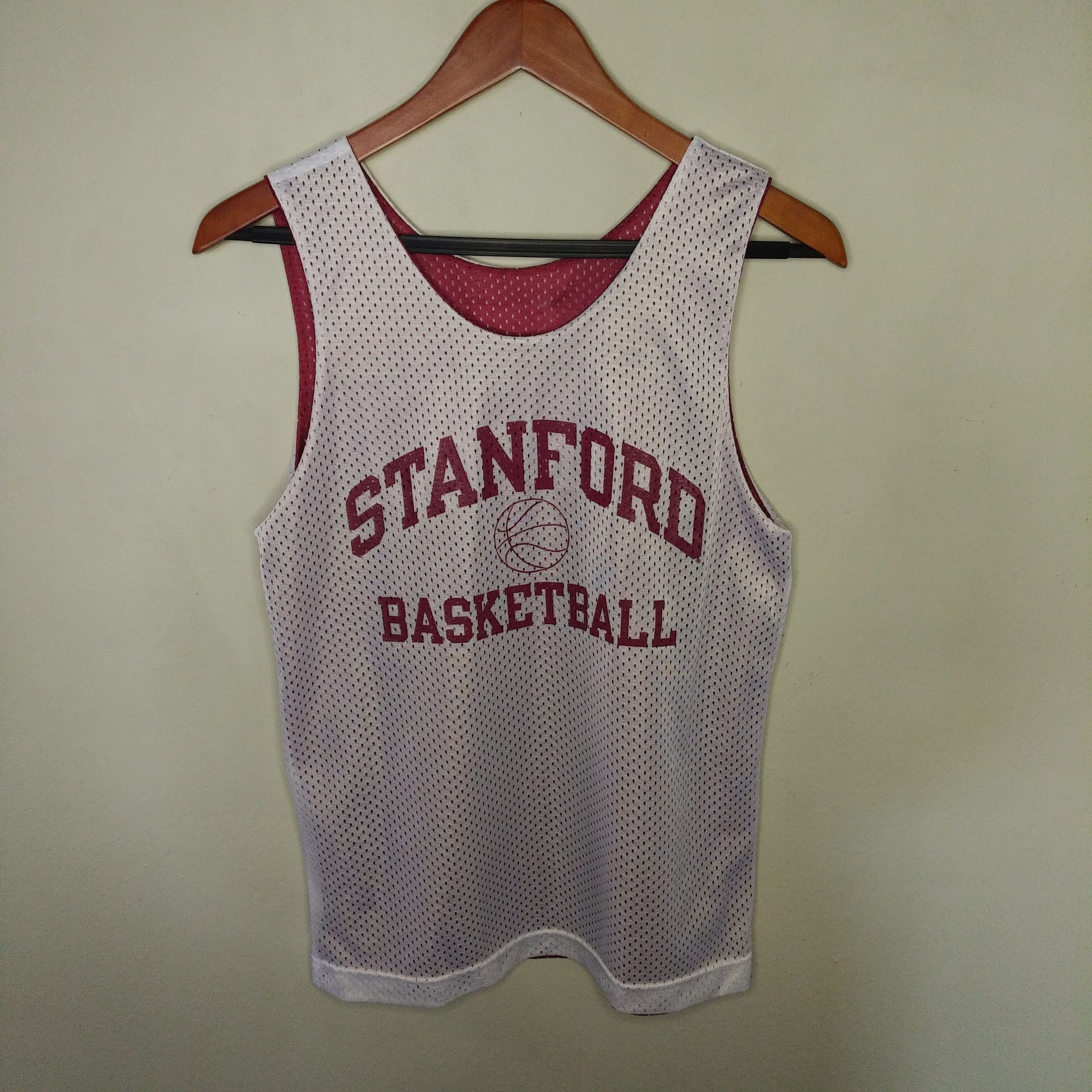 Vintage Vintage Stanford Basketball XS White/ Red Reversible Jersey