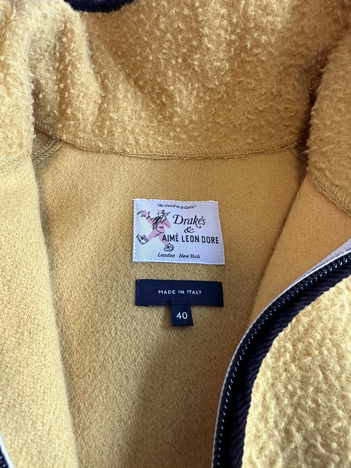 Aime Leon Dore × Drake's ALD Drakes Casentino Pullover FW21 Yellow M Size US M / EU 48-50 / 2 - 3 Thumbnail