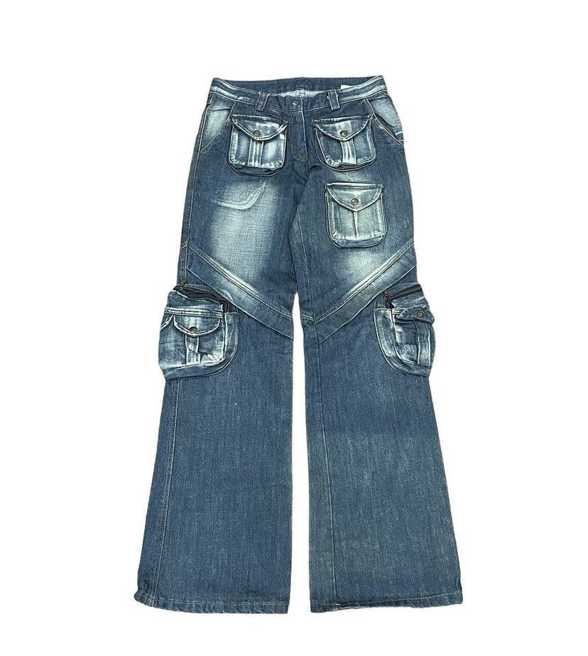 20471120 × Beauty Beast × Japanese Brand 🕺Super Flare🕺Japanese denim cargo jeans Size US 31 - 1 Thumbnail