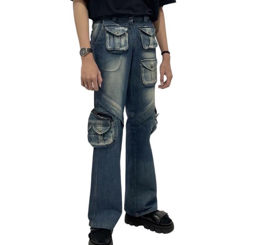 20471120 × Beauty Beast × Japanese Brand 🕺Super Flare🕺Japanese denim cargo jeans Size US 31 - 3 Thumbnail