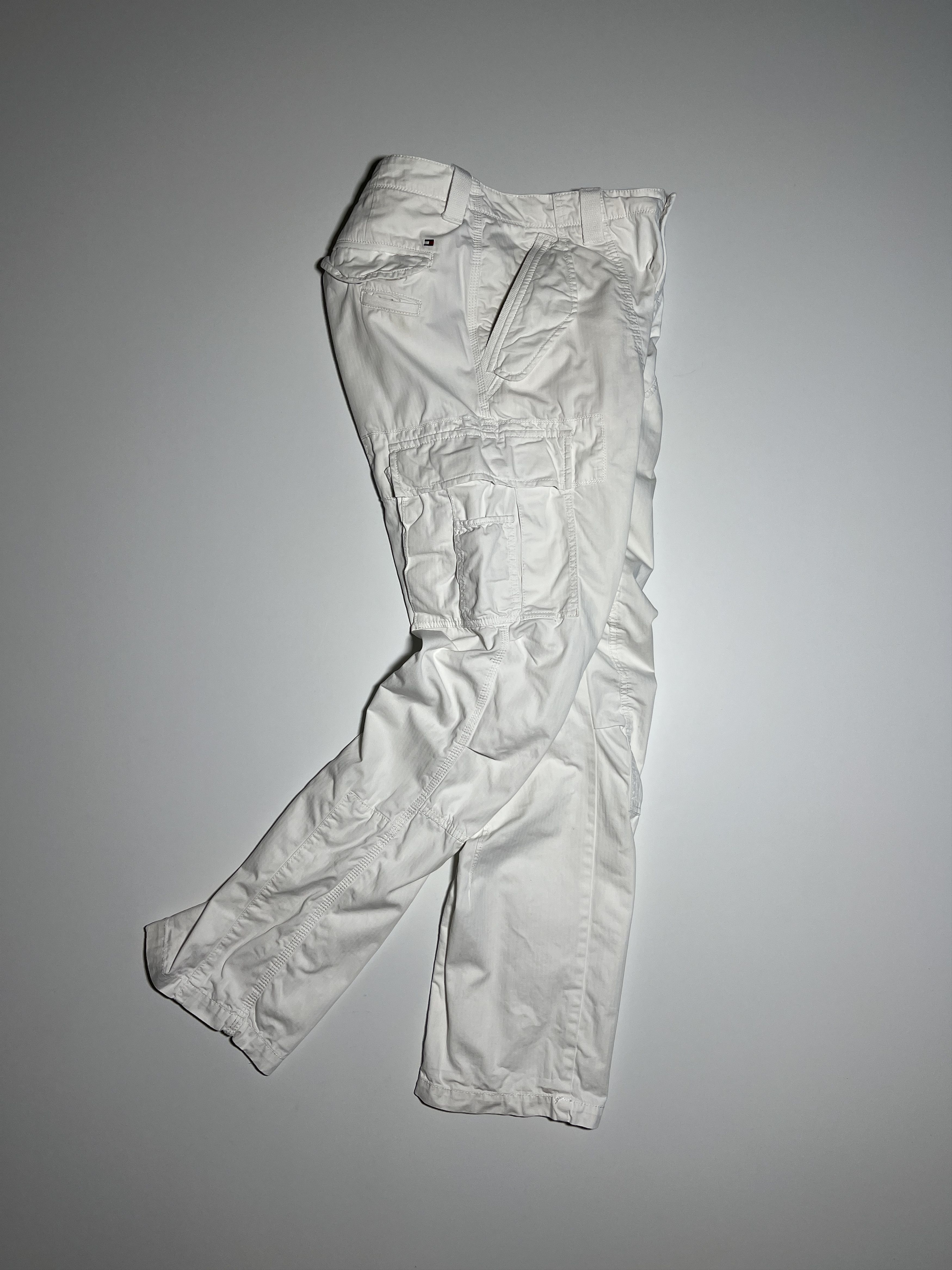 Vintage Y2K Tommy Hilfiger White Cargo Pants Size 34