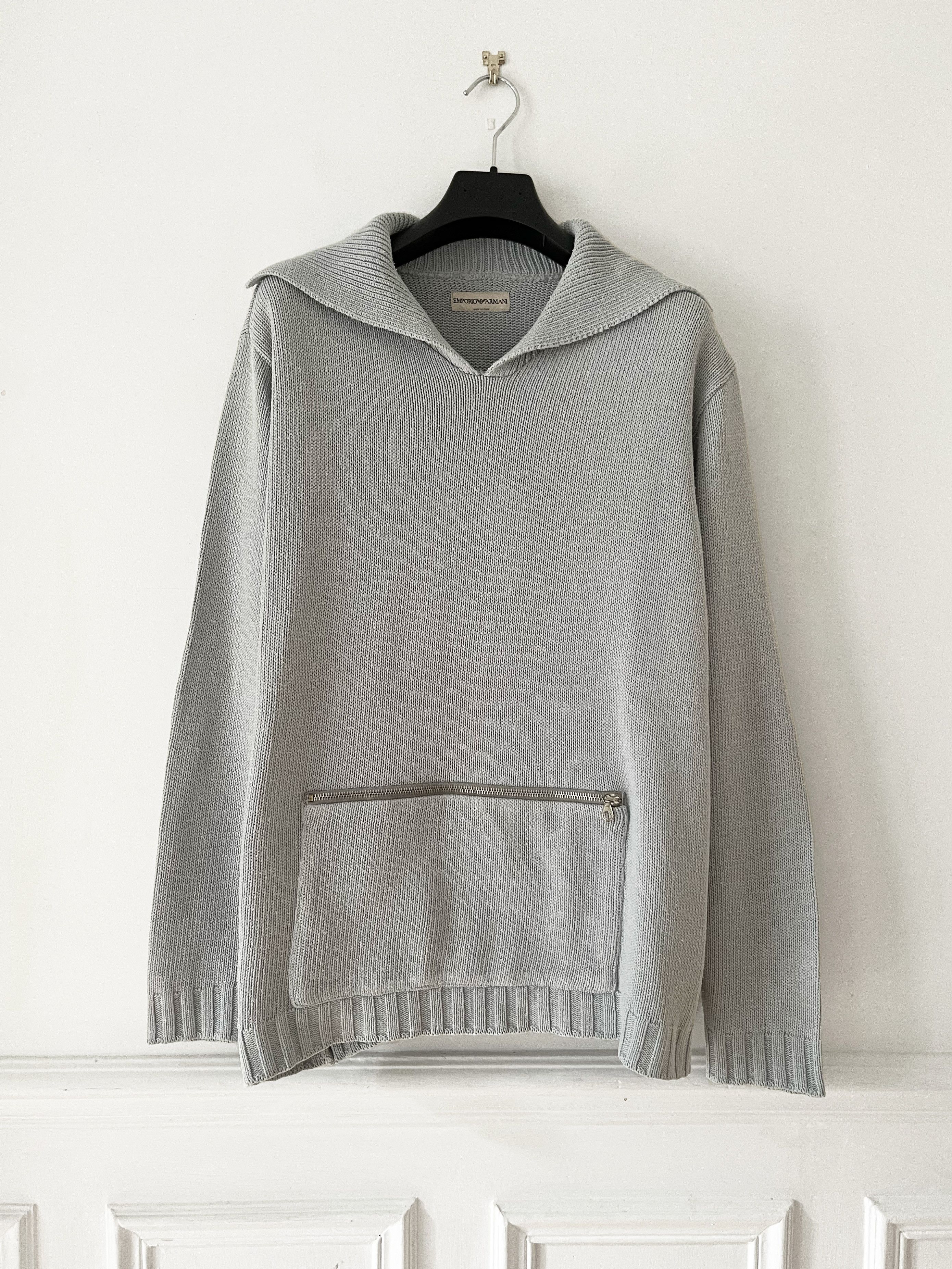 Vintage Giorgio Armani light grey/blue knit sweater