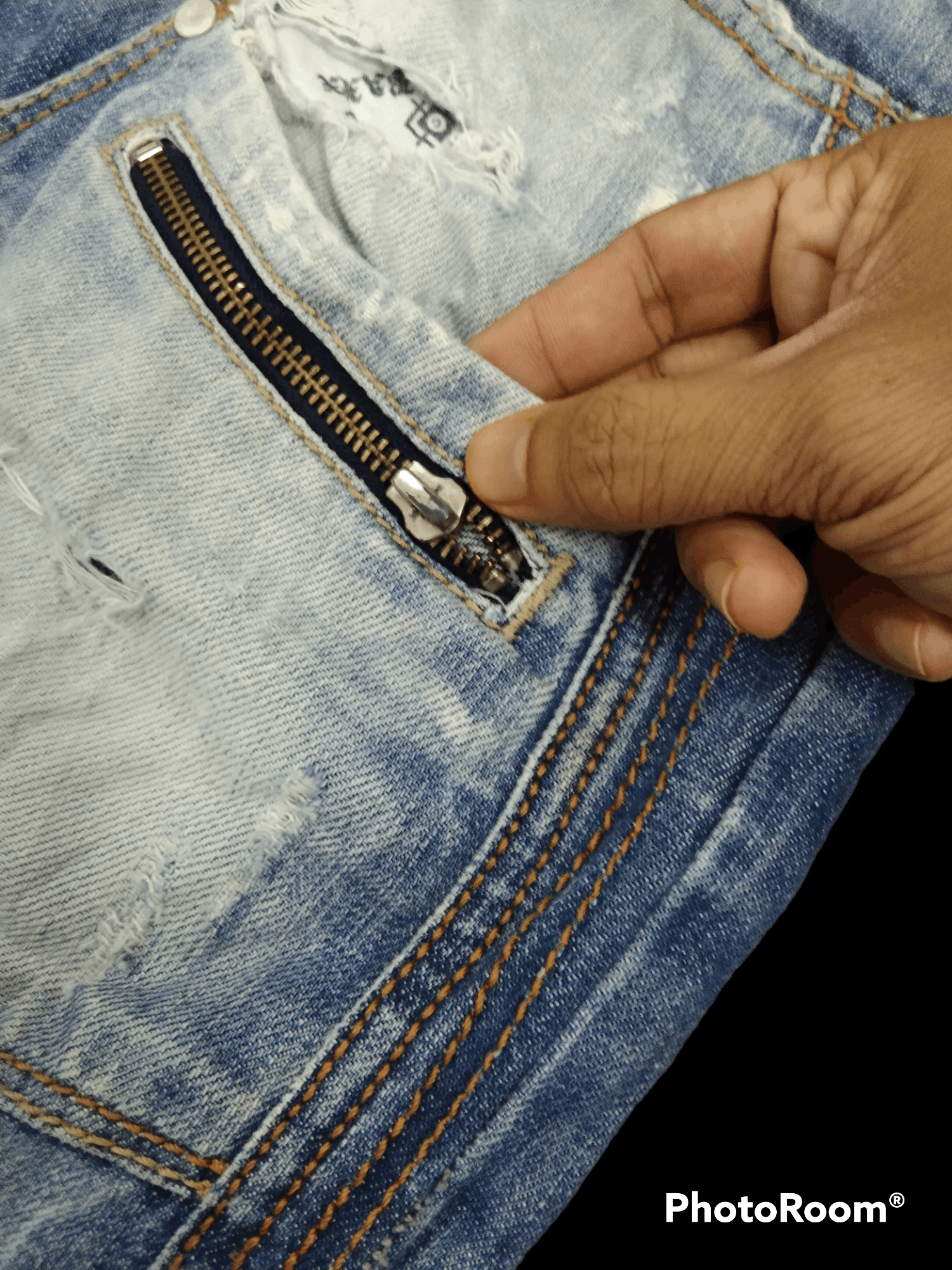 Japanese Brand THRASH RIPED RECONSTRUCRED WASHED BLUE CIPO&BAXX DENIM Size US 32 / EU 48 - 6 Thumbnail