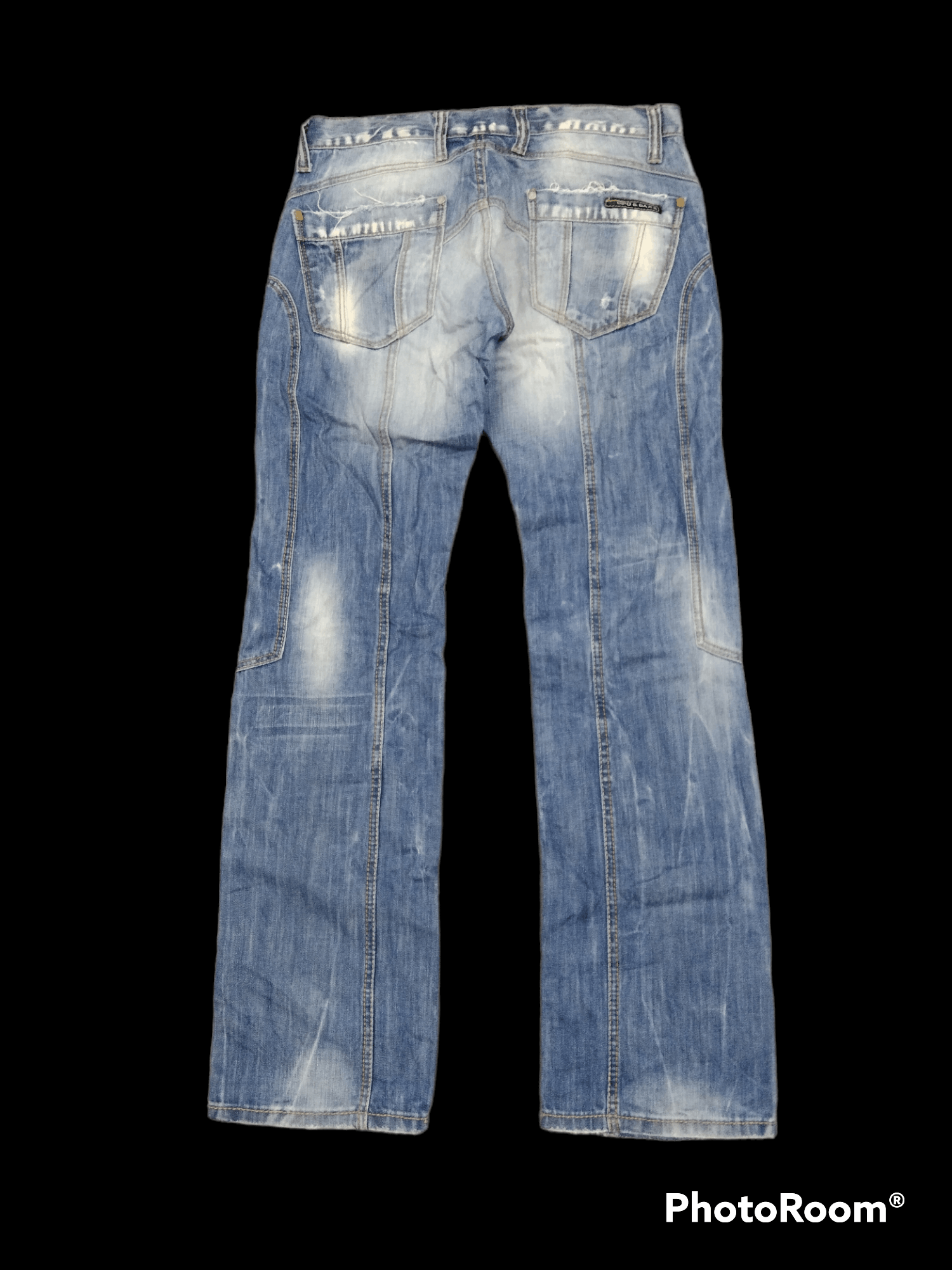 Japanese Brand THRASH RIPED RECONSTRUCRED WASHED BLUE CIPO&BAXX DENIM Size US 32 / EU 48 - 2 Thumbnail