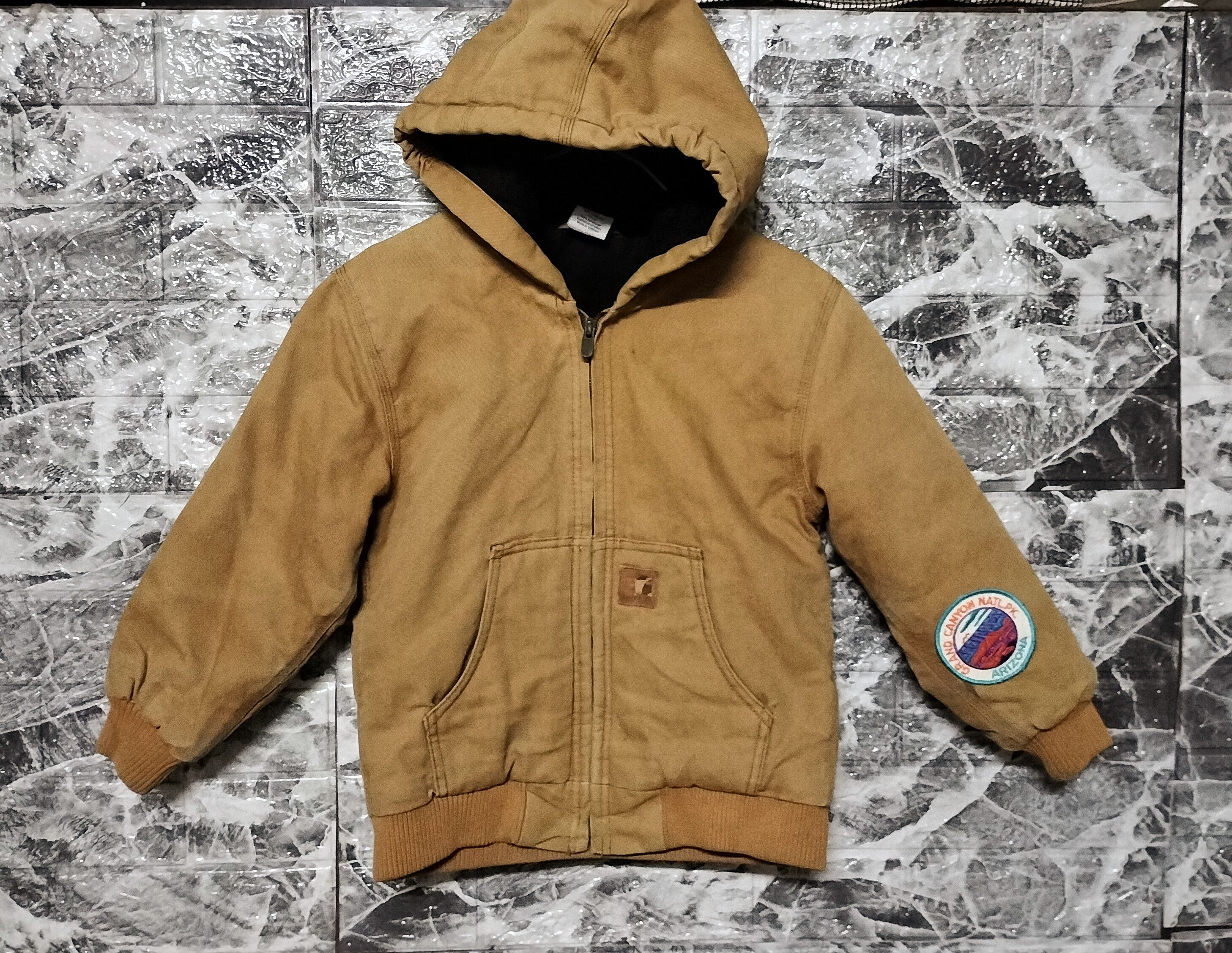 Carhartt Vintage Kids Carhartt Hoodie Canvas Bomber Jacket Patches Size US S / EU 44-46 / 1 - 1 Thumbnail