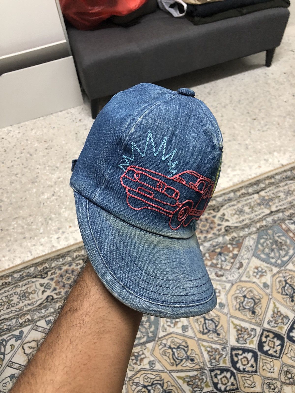 CA4LA Vintage Ca4la Embroidery Classic Car Distressed Summer Cap Size ONE SIZE - 7 Thumbnail