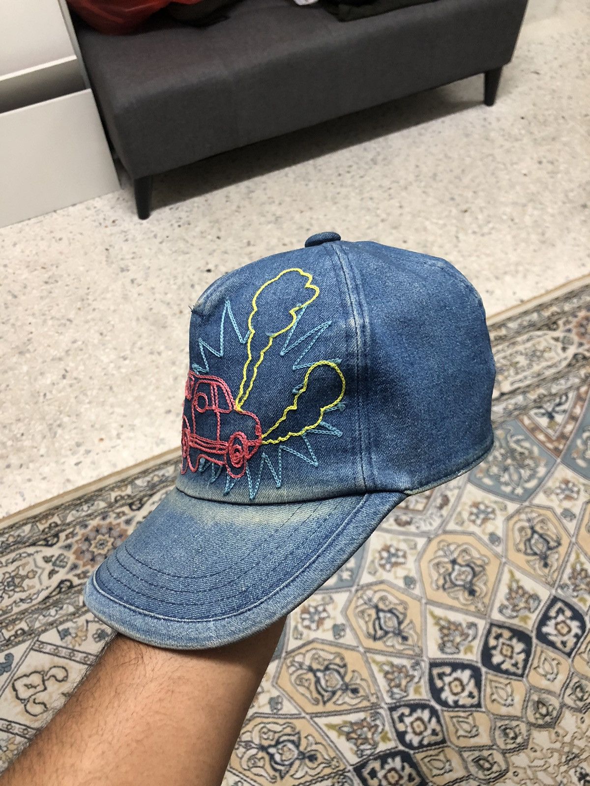 CA4LA Vintage Ca4la Embroidery Classic Car Distressed Summer Cap Size ONE SIZE - 5 Thumbnail