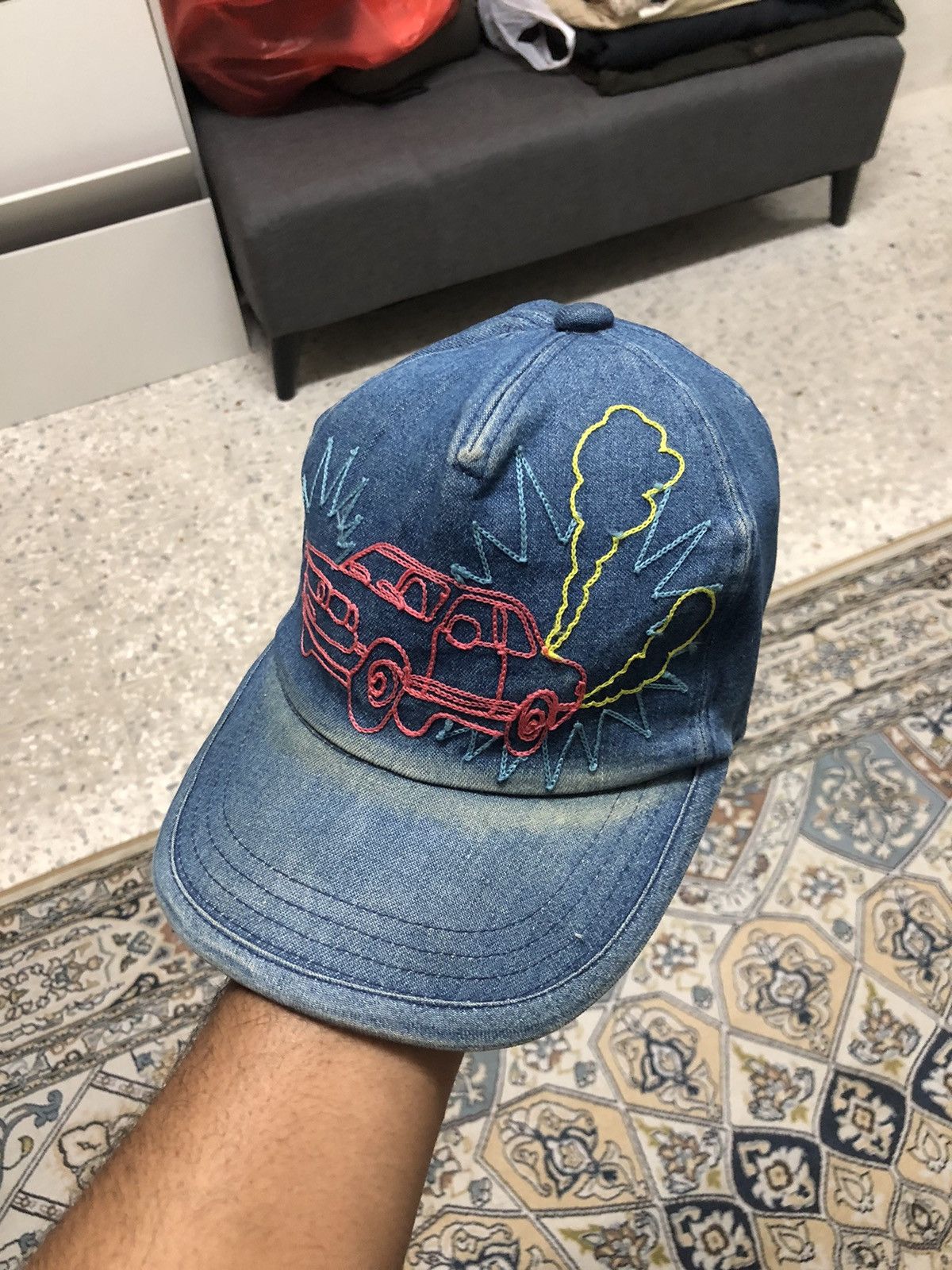 CA4LA Vintage Ca4la Embroidery Classic Car Distressed Summer Cap Size ONE SIZE - 6 Thumbnail