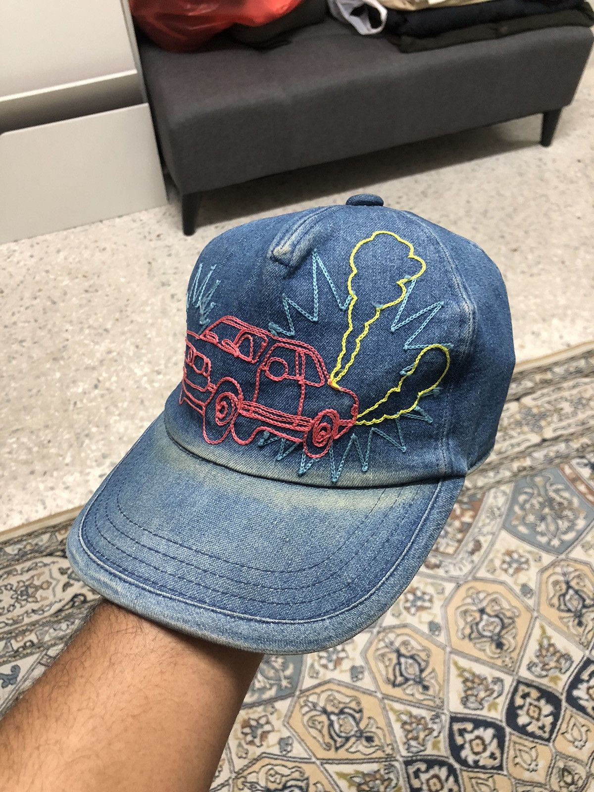 CA4LA Vintage Ca4la Embroidery Classic Car Distressed Summer Cap Size ONE SIZE - 19 Thumbnail